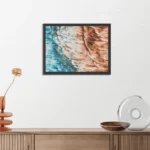 Poster Kunst Oranje blauw Rechthoek Horizontaal Met Lijst Template PBF 50 70 Horizontaal Abstract 93 3