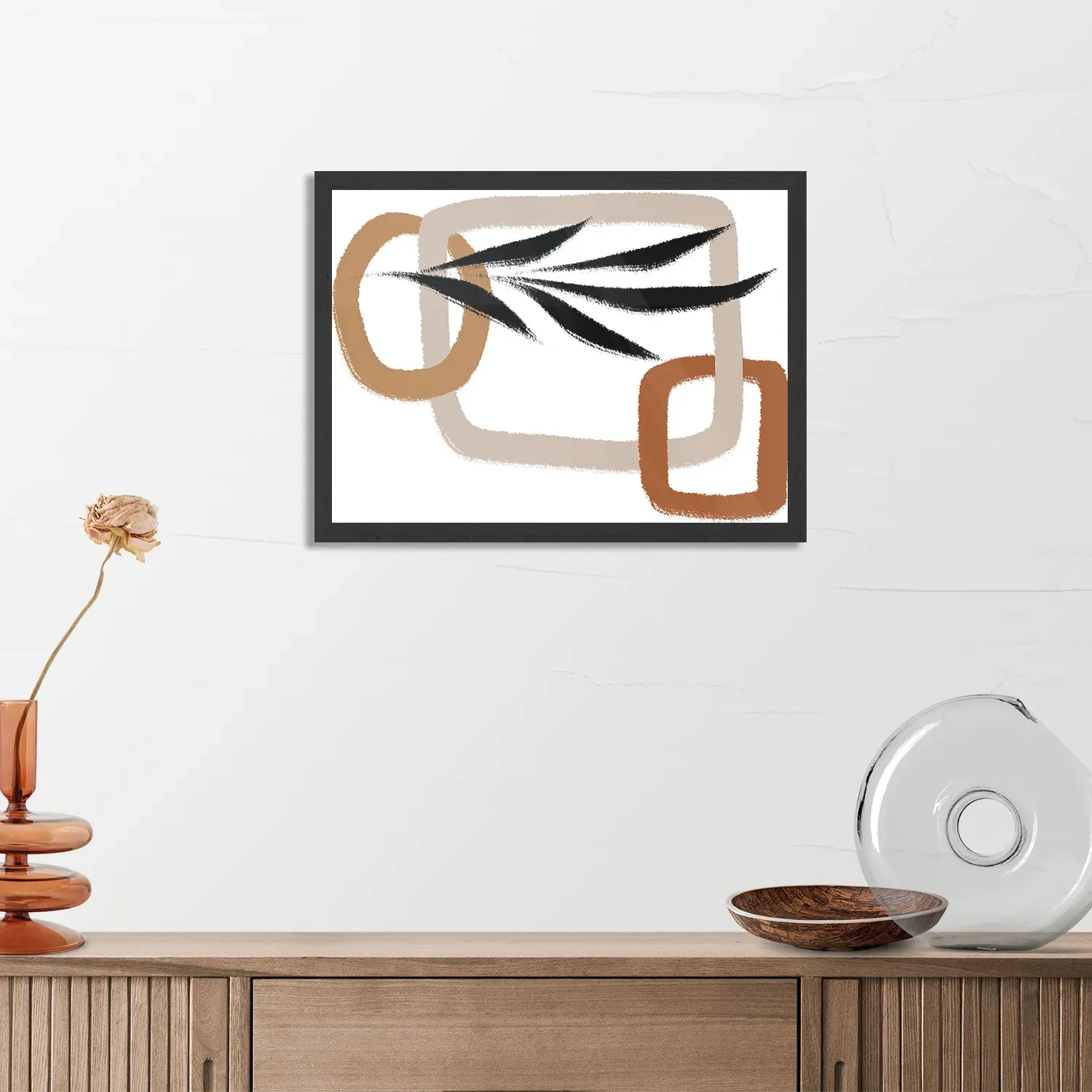 Poster Naturel tinten scandinavisch 02 Rechthoek Horizontaal Met Lijst Template PBF 50 70 Horizontaal Abstract 97 3