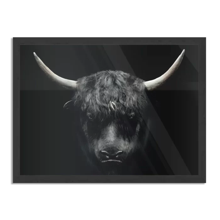 Poster Stier Ready To Fight 02 Rechthoek Horizontaal Met Lijst Template PBF 50 70 Horizontaal Dieren 41 1