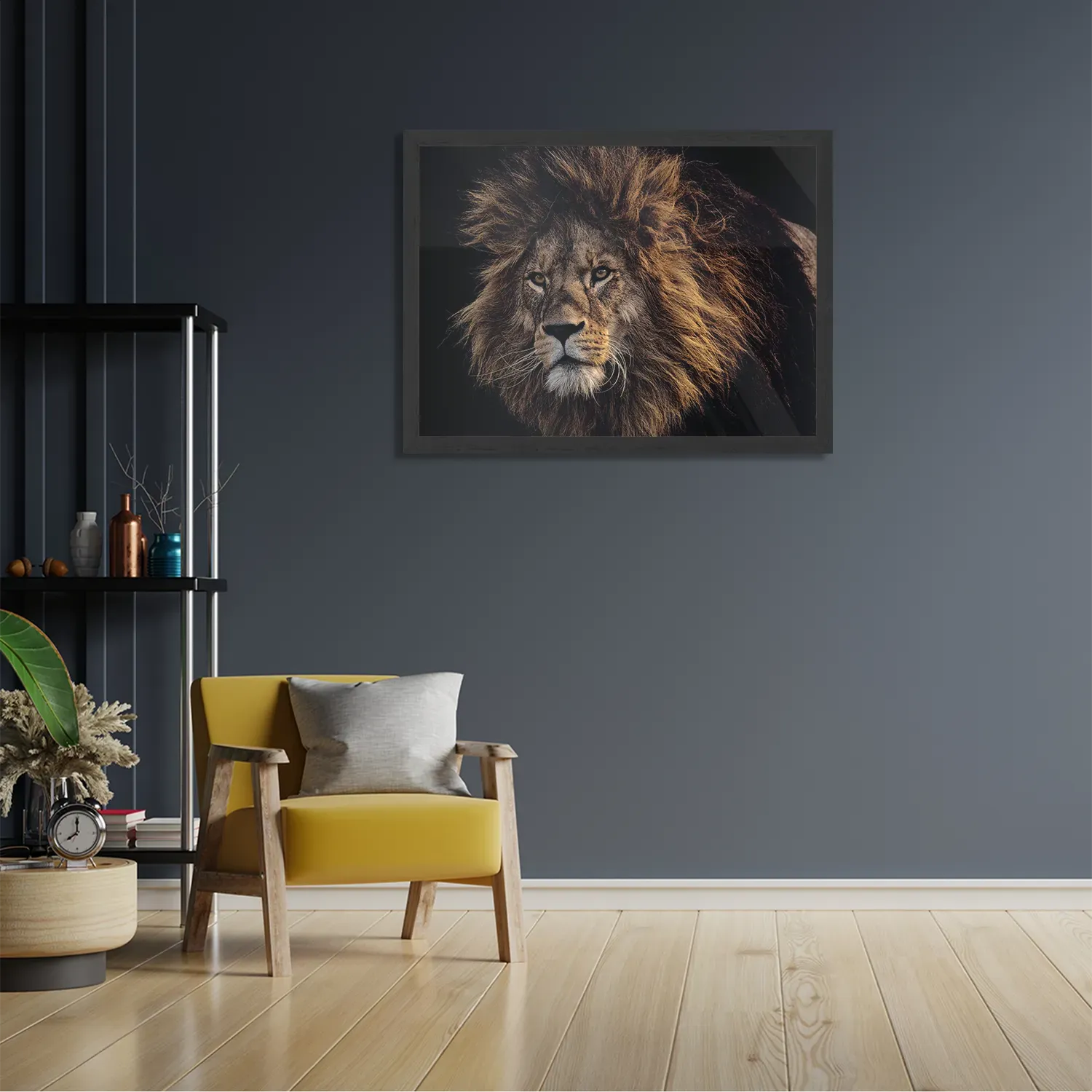 Poster The Lion Rechthoek Horizontaal Met Lijst Template PBF 50 70 Horizontaal Dieren 5 2