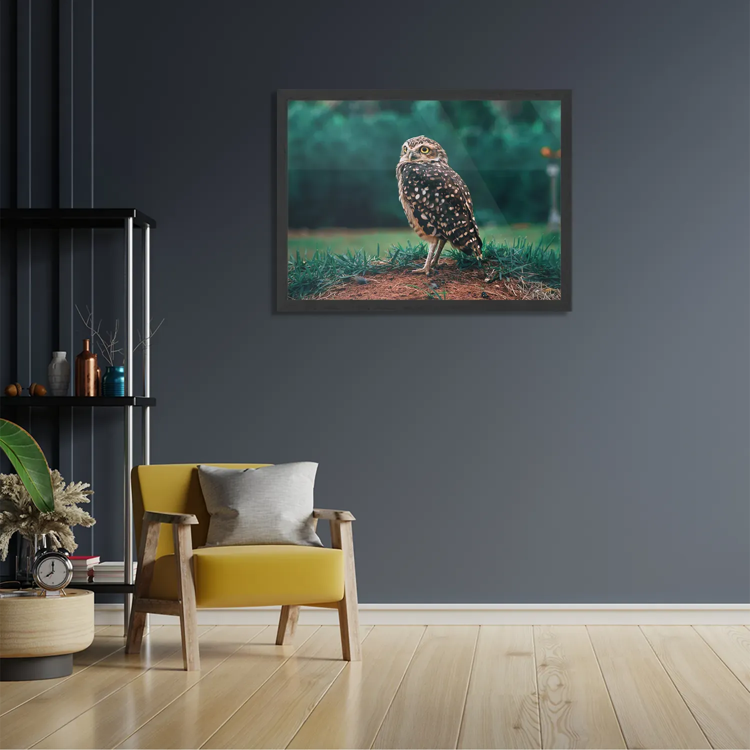 Poster Uil In De Natuur Rechthoek Horizontaal Met Lijst Template PBF 50 70 Horizontaal Dieren 9 2