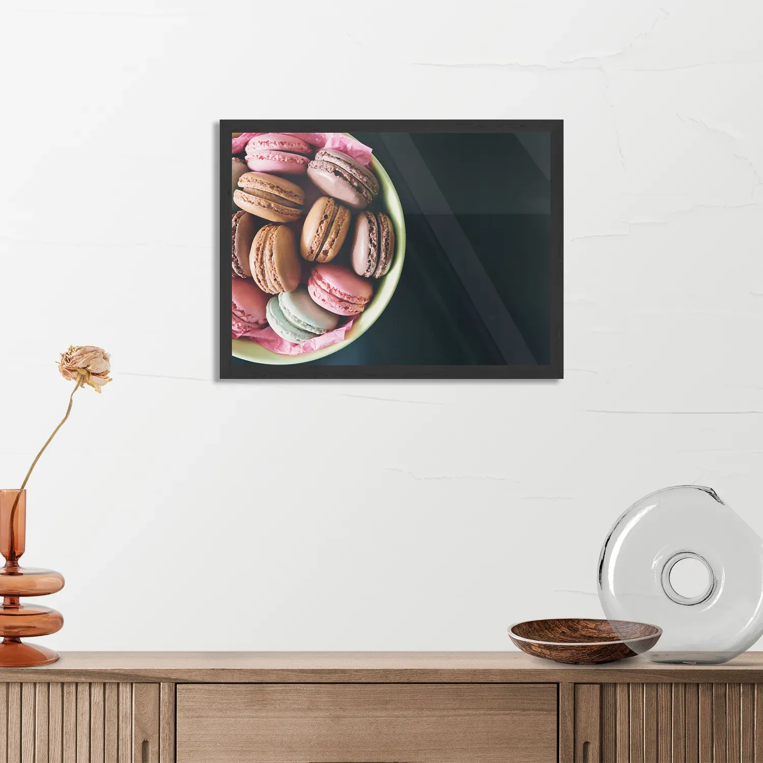 Poster Macarons 02 Rechthoek Horizontaal Met Lijst Template PBF 50 70 Horizontaal Eten En Drinken 19 3