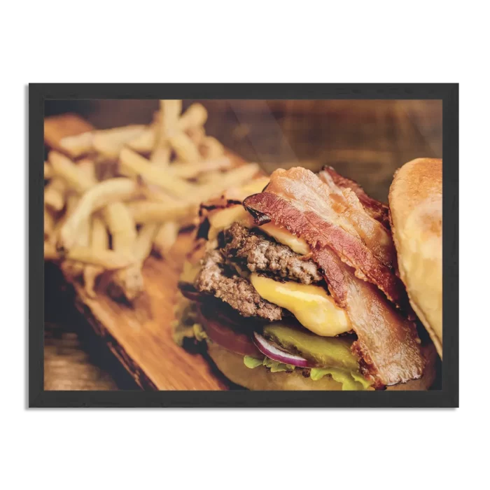 Poster Burger Plank Rechthoek Horizontaal Met Lijst Template PBF 50 70 Horizontaal Eten En Drinken 24 1