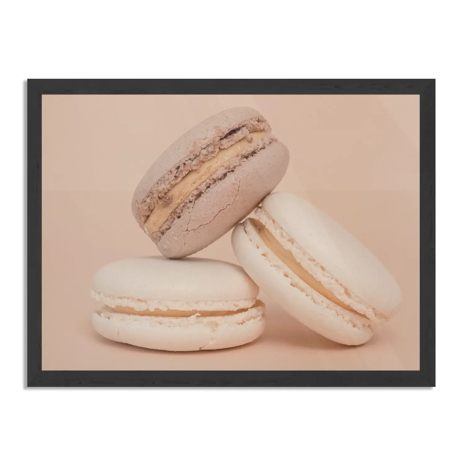 Poster Macarons Beige Tinten 01 Rechthoek Horizontaal Met Lijst Template PBF 50 70 Horizontaal Eten En Drinken 26 1