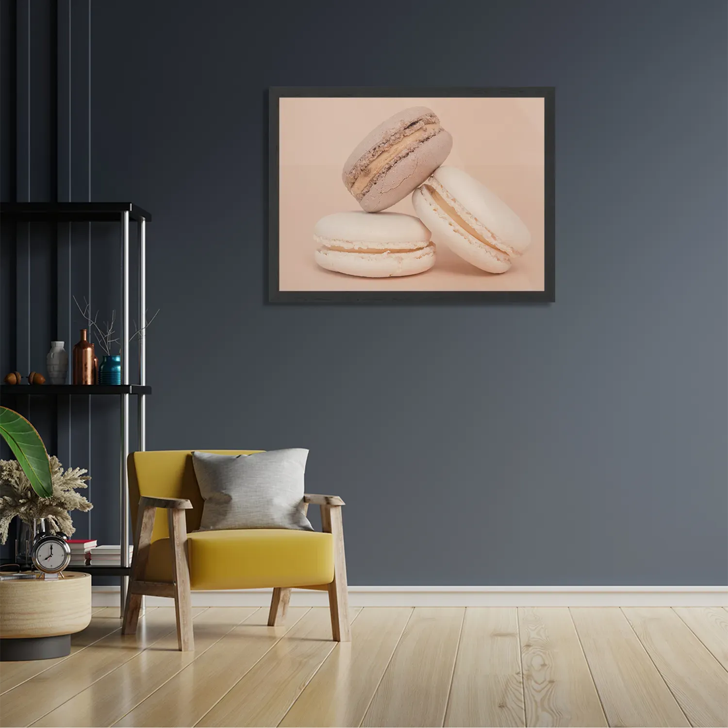 Poster Macarons Beige Tinten 01 Rechthoek Horizontaal Met Lijst Template PBF 50 70 Horizontaal Eten En Drinken 26 2