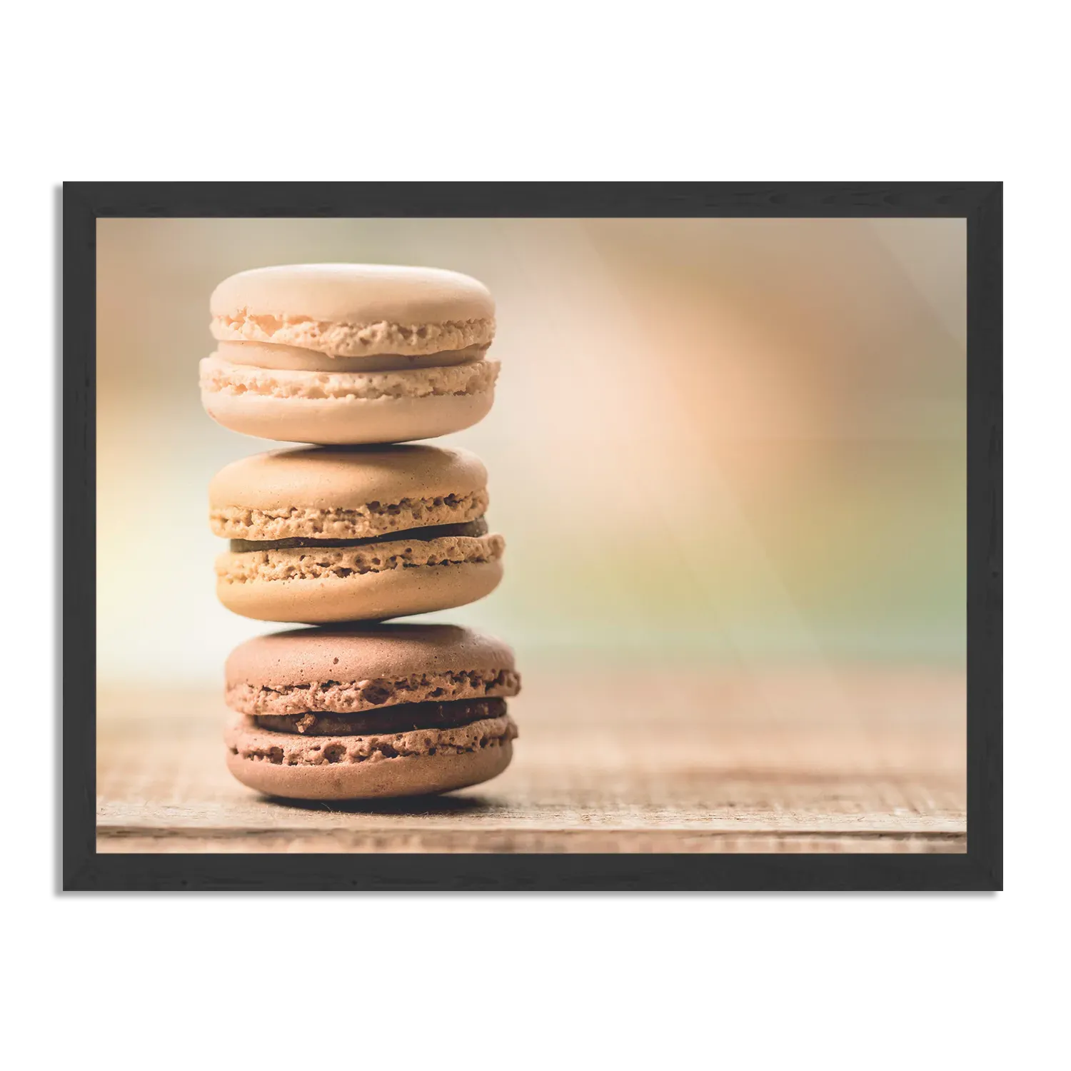 Poster Macarons Beige Tinten 02 Rechthoek Horizontaal Met Lijst Template PBF 50 70 Horizontaal Eten En Drinken 31 1