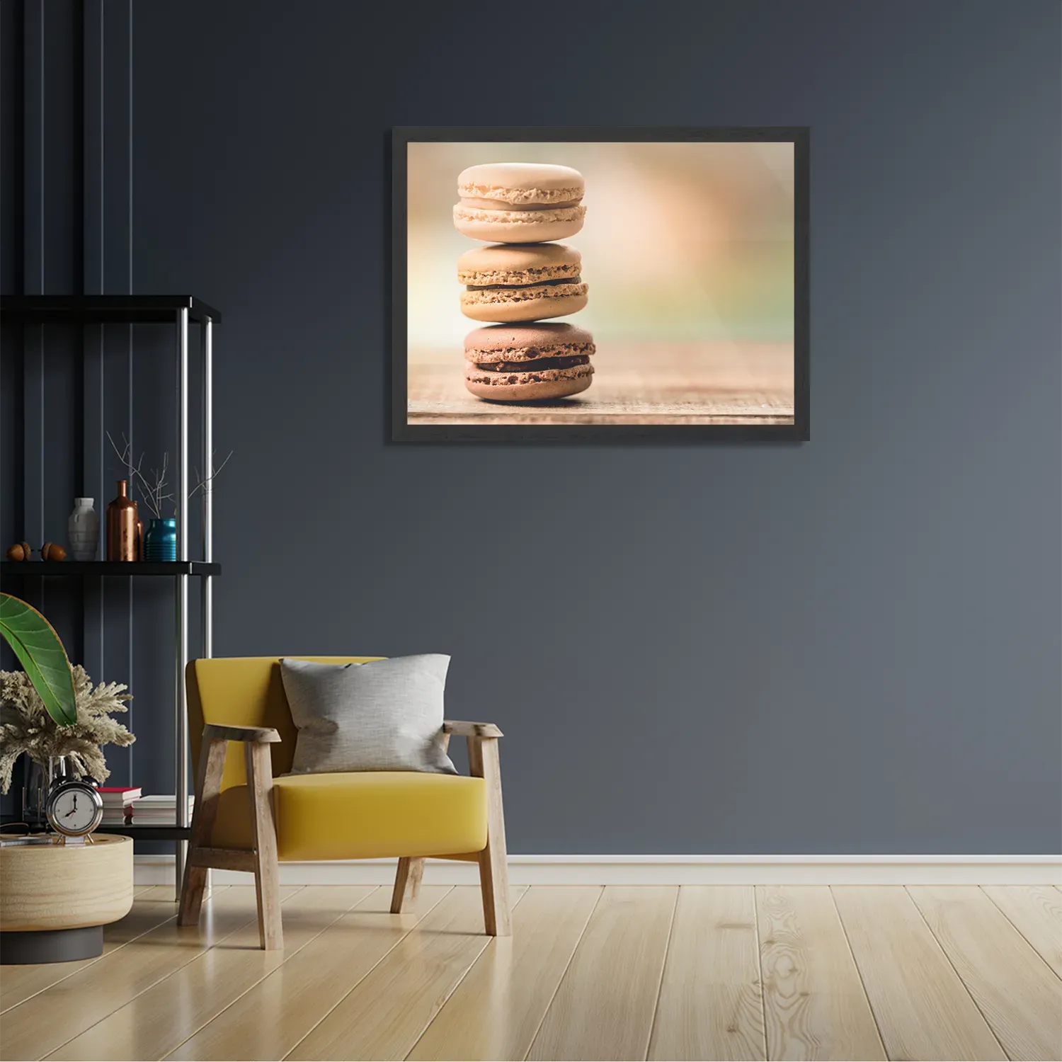 Poster Macarons Beige Tinten 02 Rechthoek Horizontaal Met Lijst Template PBF 50 70 Horizontaal Eten En Drinken 31 2