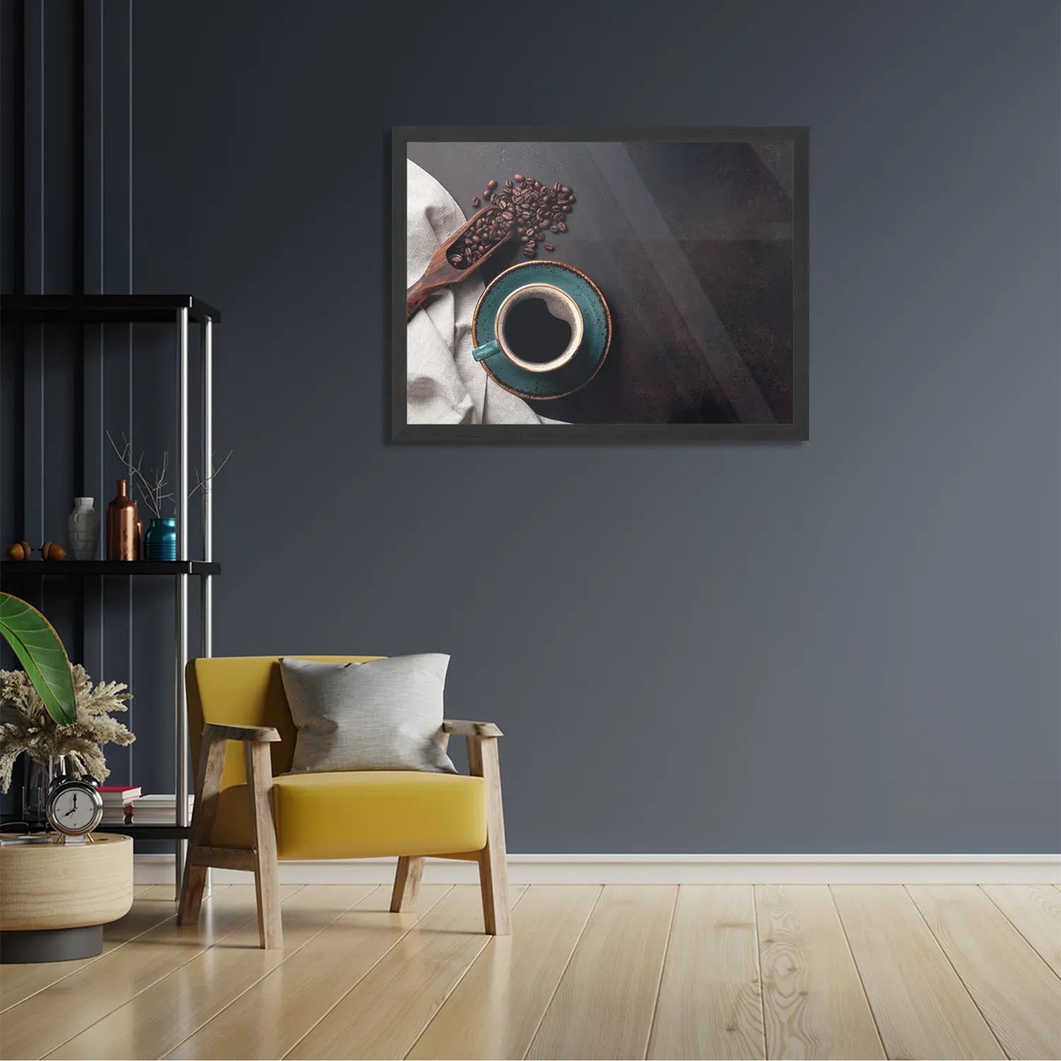 Poster Koffiebonen met Kop koffie Rechthoek Horizontaal Met Lijst Template PBF 50 70 Horizontaal Eten En Drinken 41 2