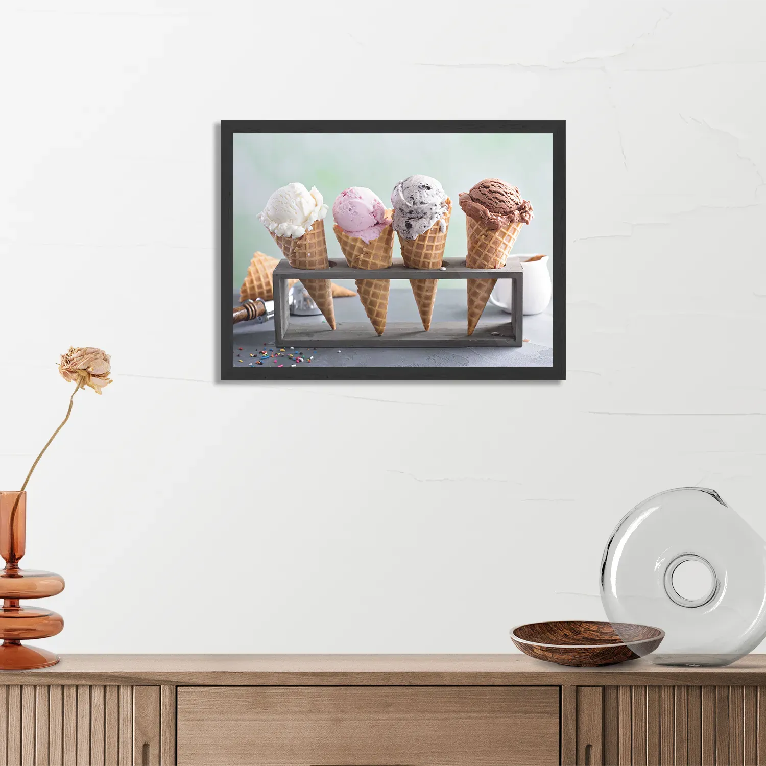 Poster Ijsjes op Hoorn Rechthoek Horizontaal Met Lijst Template PBF 50 70 Horizontaal Eten En Drinken 50 3