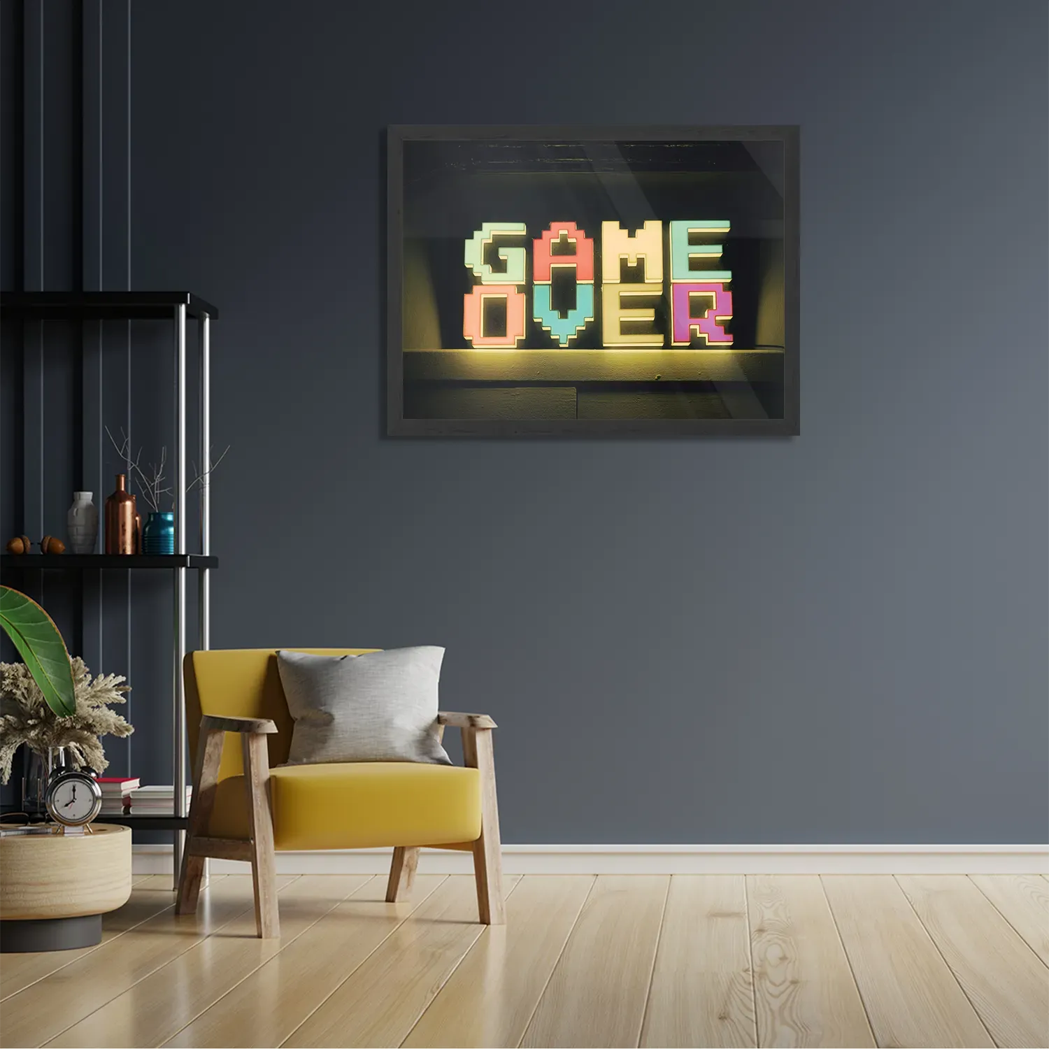 Poster Game Over Rechthoek Horizontaal Met Lijst Template PBF 50 70 Horizontaal Gaming En Spel 2 2