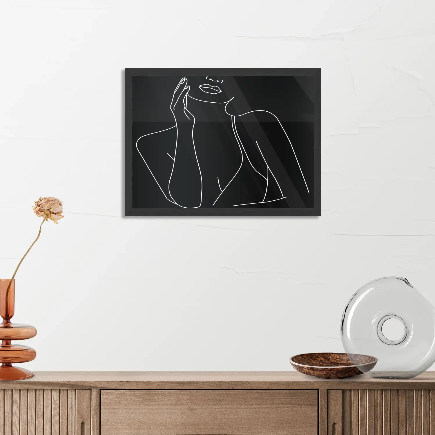 Poster Black and White Model 01 Rechthoek Horizontaal Met Lijst Template PBF 50 70 Horizontaal Lifestyle 20 3