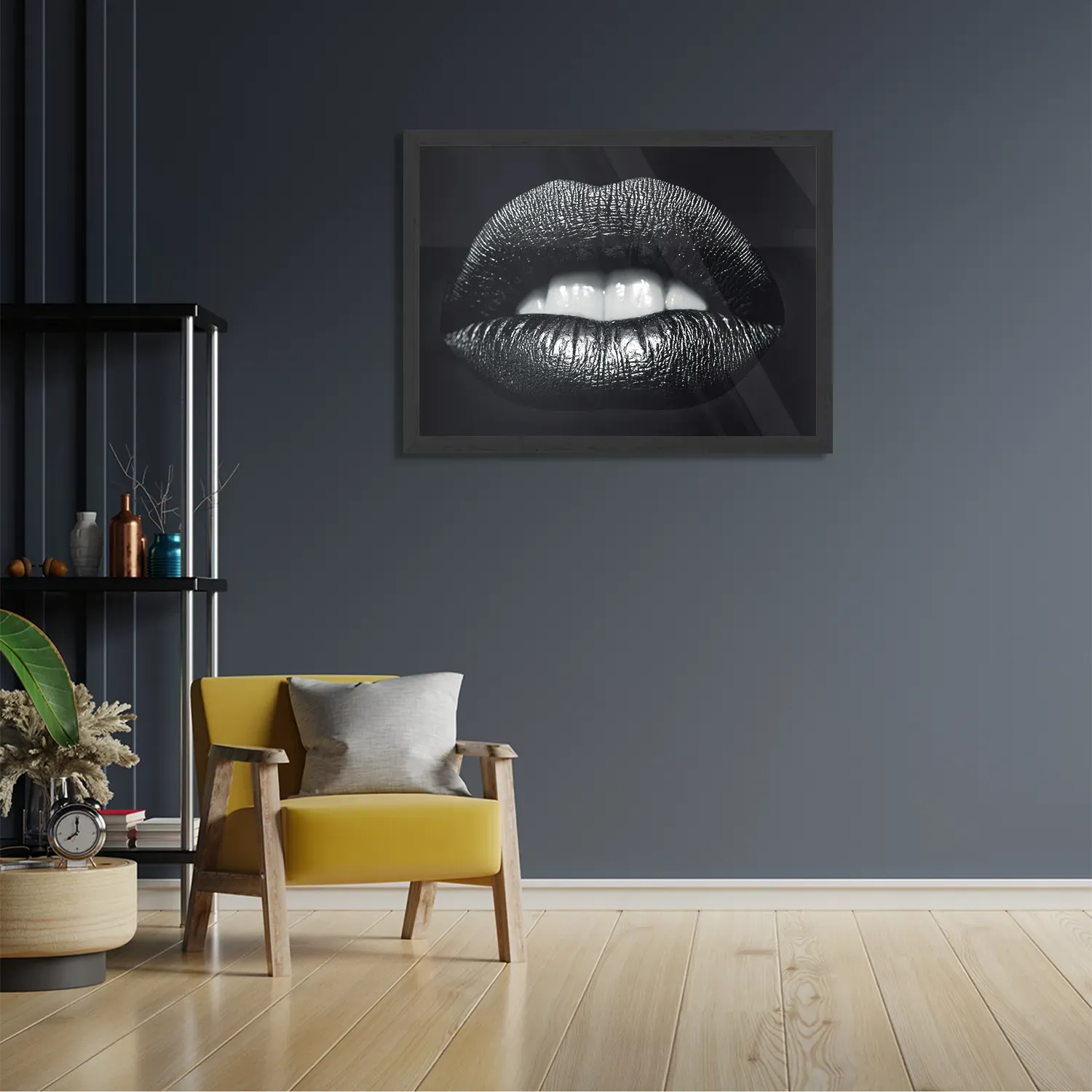 Poster Silver Lips Rechthoek Horizontaal Met Lijst Template PBF 50 70 Horizontaal Lifestyle 4 2