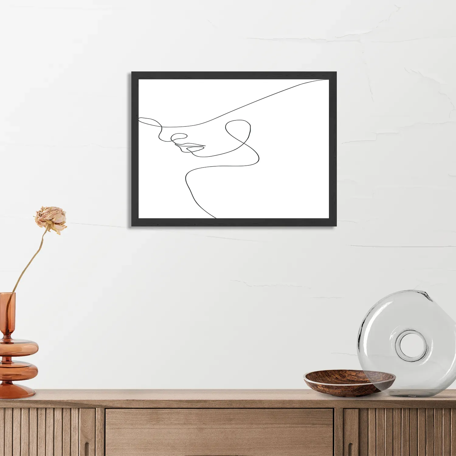 Poster De Golvende Dunne Kaaklijn Rechthoek Horizontaal Met Lijst Template PBF 50 70 Horizontaal Lifestyle 9 3