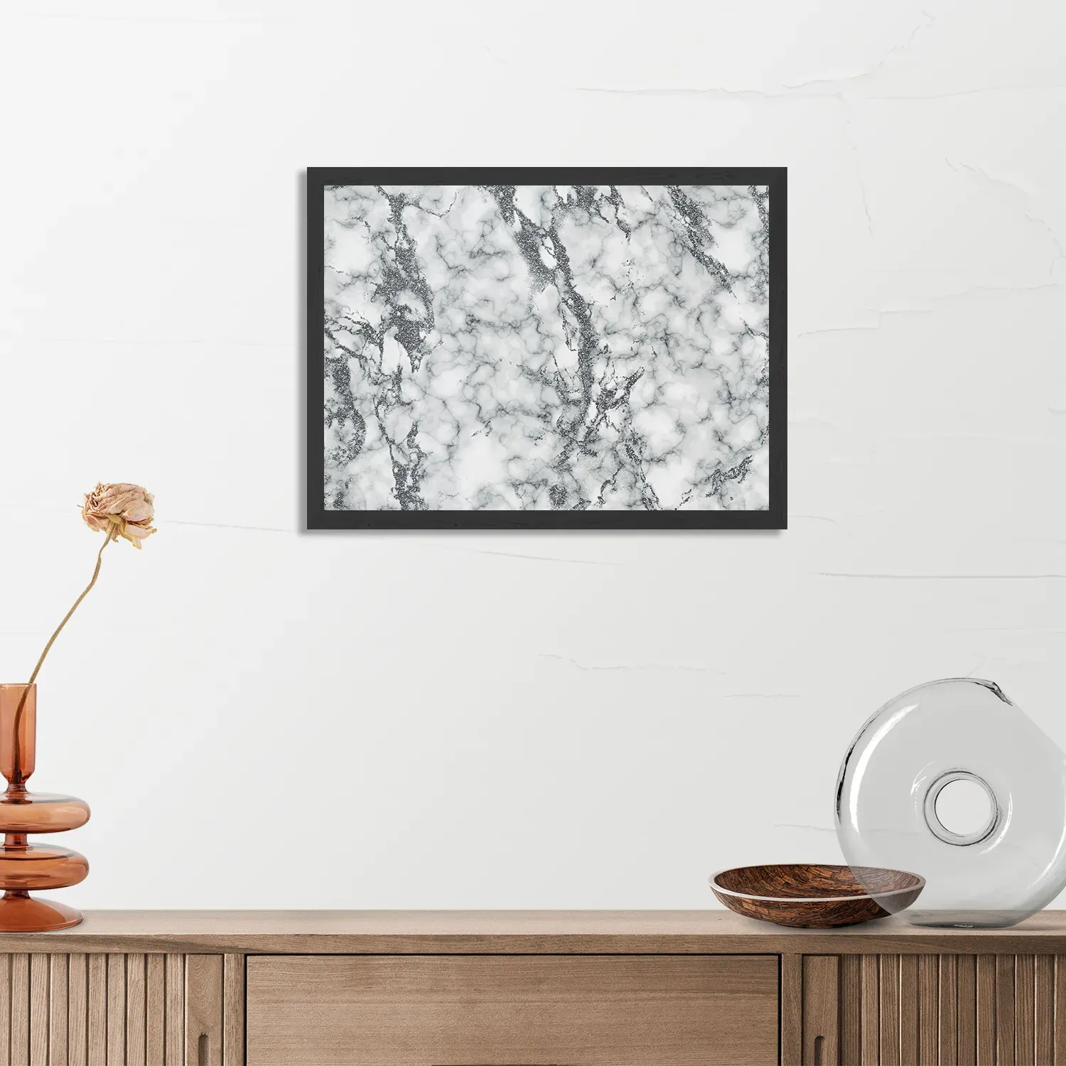 Poster Basis Marmer Look Grijs Rechthoek Horizontaal Met Lijst Template PBF 50 70 Horizontaal Marmer 1 3