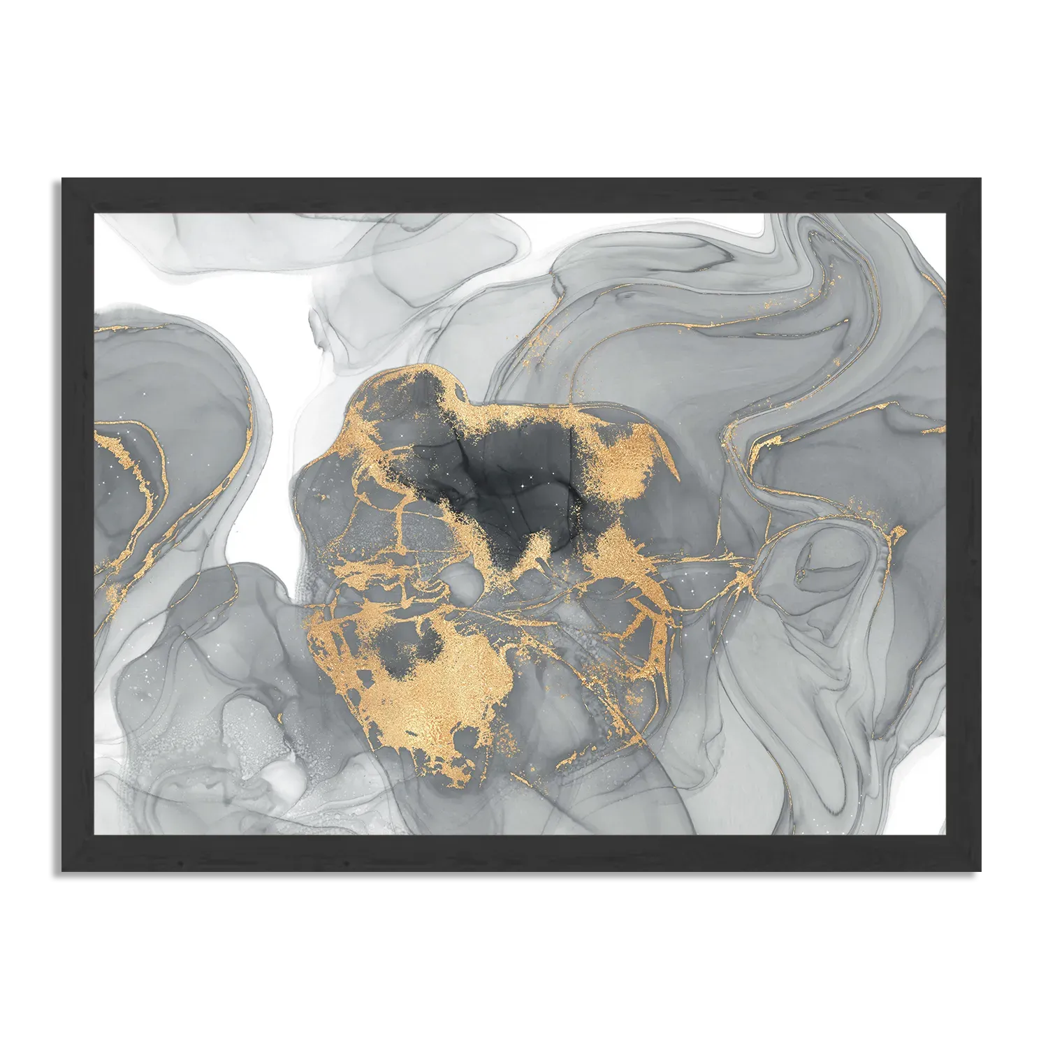 Poster Abstract Marmer Look Grijs met Goud 03 Rechthoek Horizontaal Met Lijst Template PBF 50 70 Horizontaal Marmer 11 1