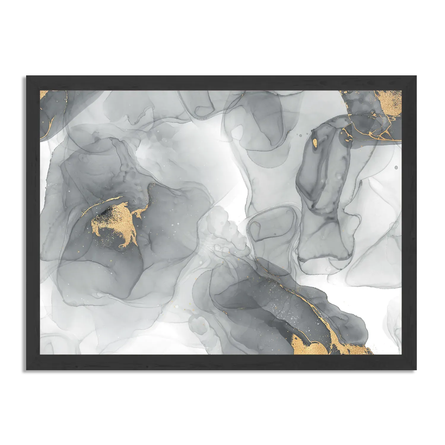 Poster Abstract Marmer Look Grijs met Goud 04 Rechthoek Horizontaal Met Lijst Template PBF 50 70 Horizontaal Marmer 13 1