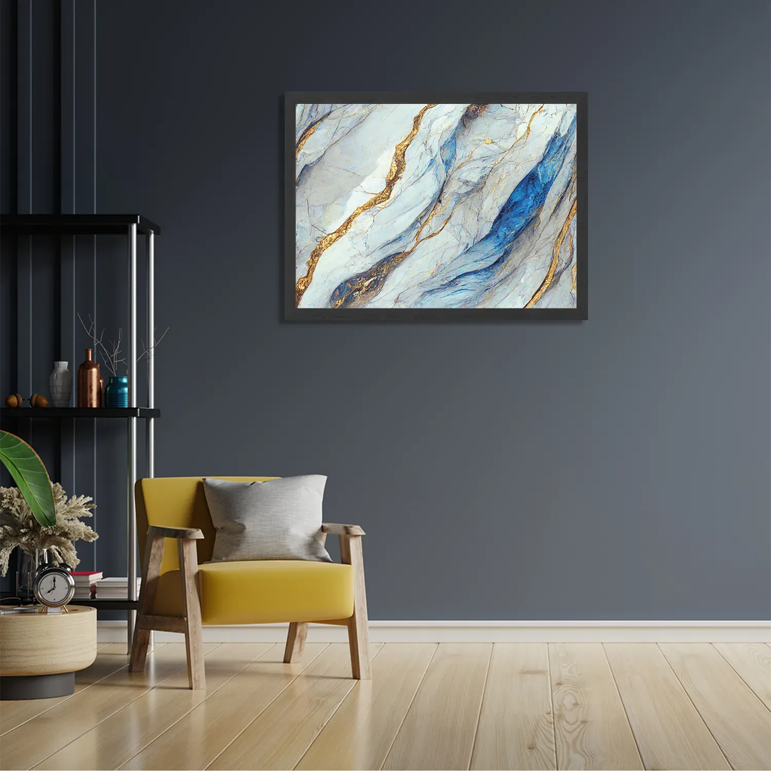 Poster Marmer Look Rustgevend Maar Kleurrijk 02 Rechthoek Horizontaal Met Lijst Template PBF 50 70 Horizontaal Marmer 35 2