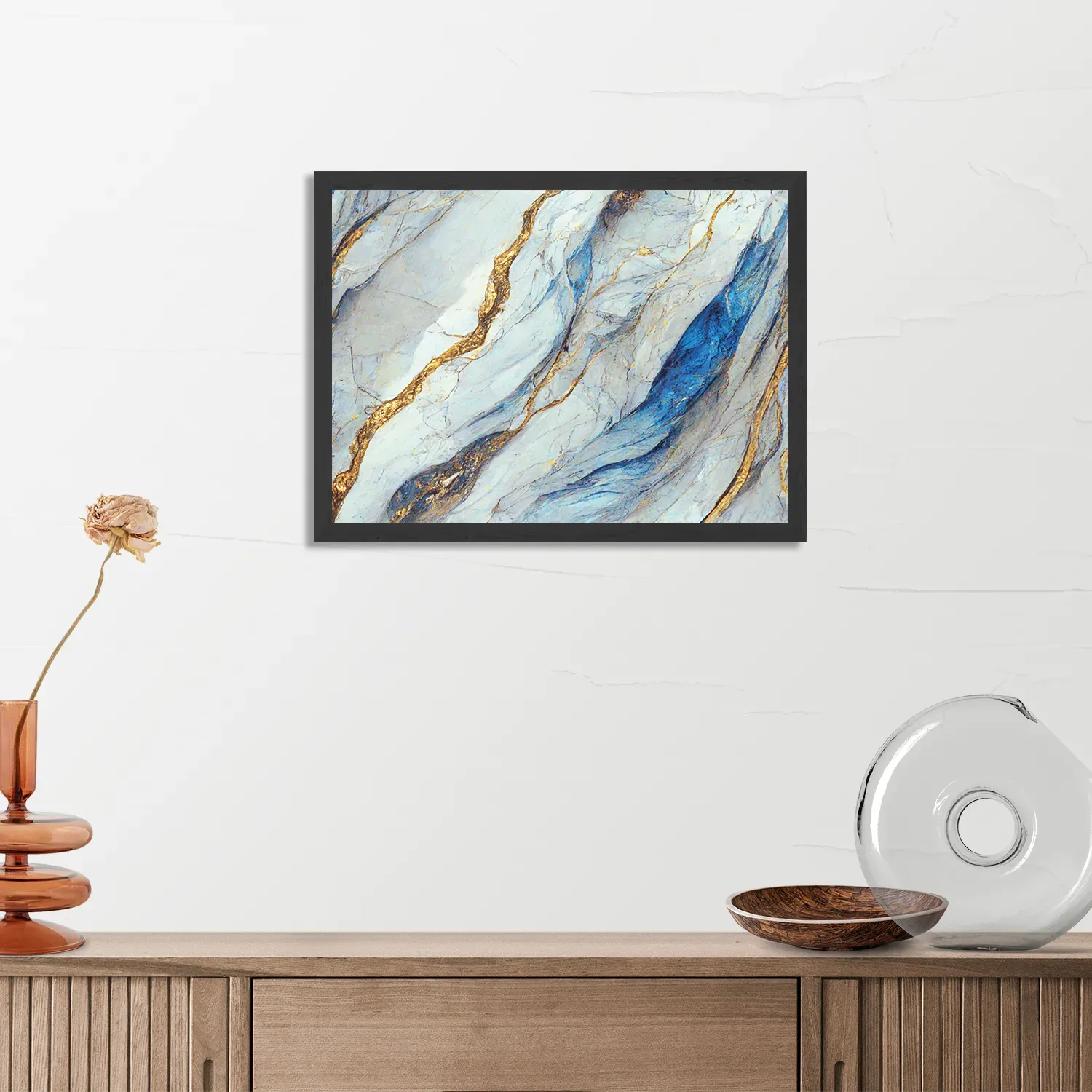 Poster Marmer Look Rustgevend Maar Kleurrijk 02 Rechthoek Horizontaal Met Lijst Template PBF 50 70 Horizontaal Marmer 35 3