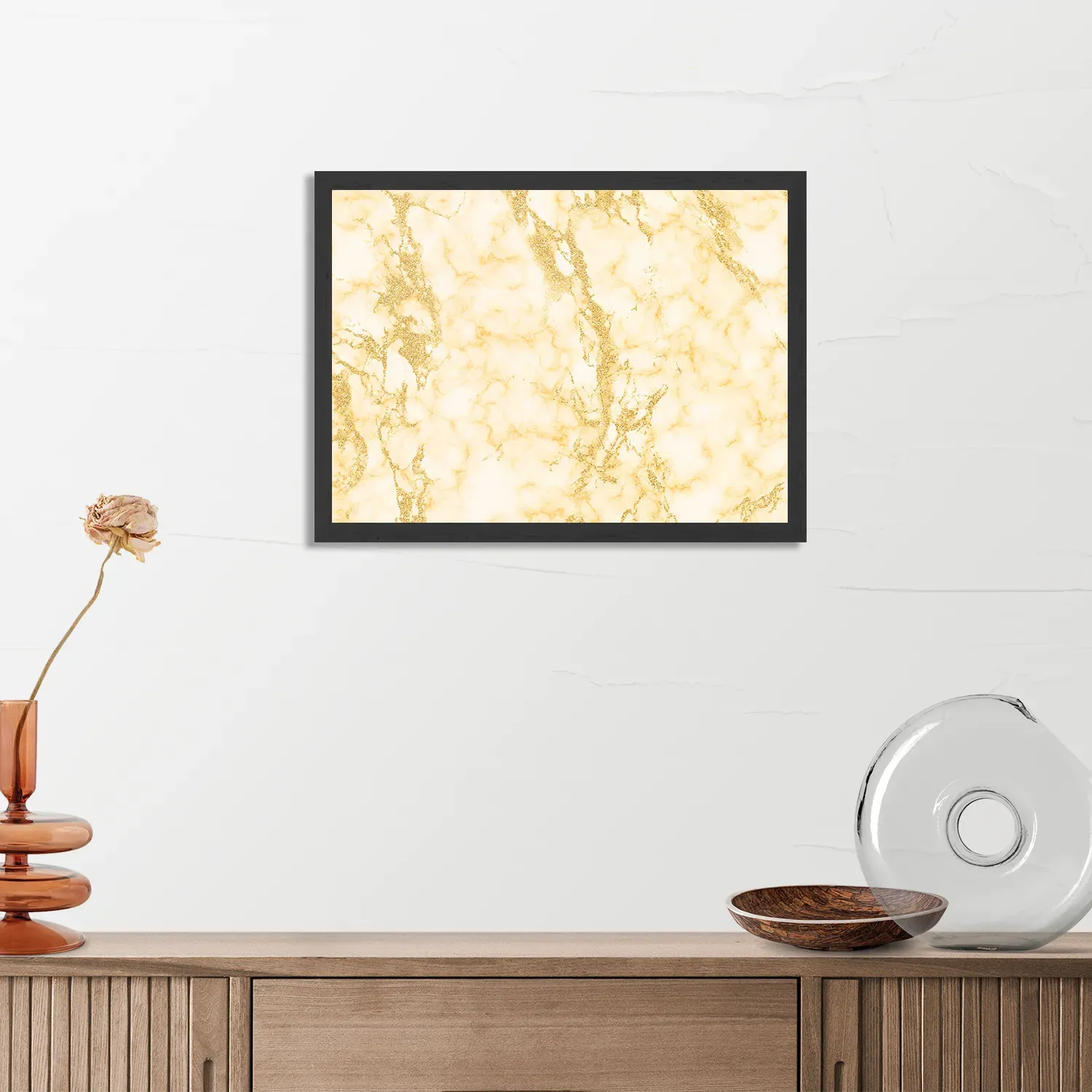 Poster Basis Marmer Look Geel Rechthoek Horizontaal Met Lijst Template PBF 50 70 Horizontaal Marmer 5 3