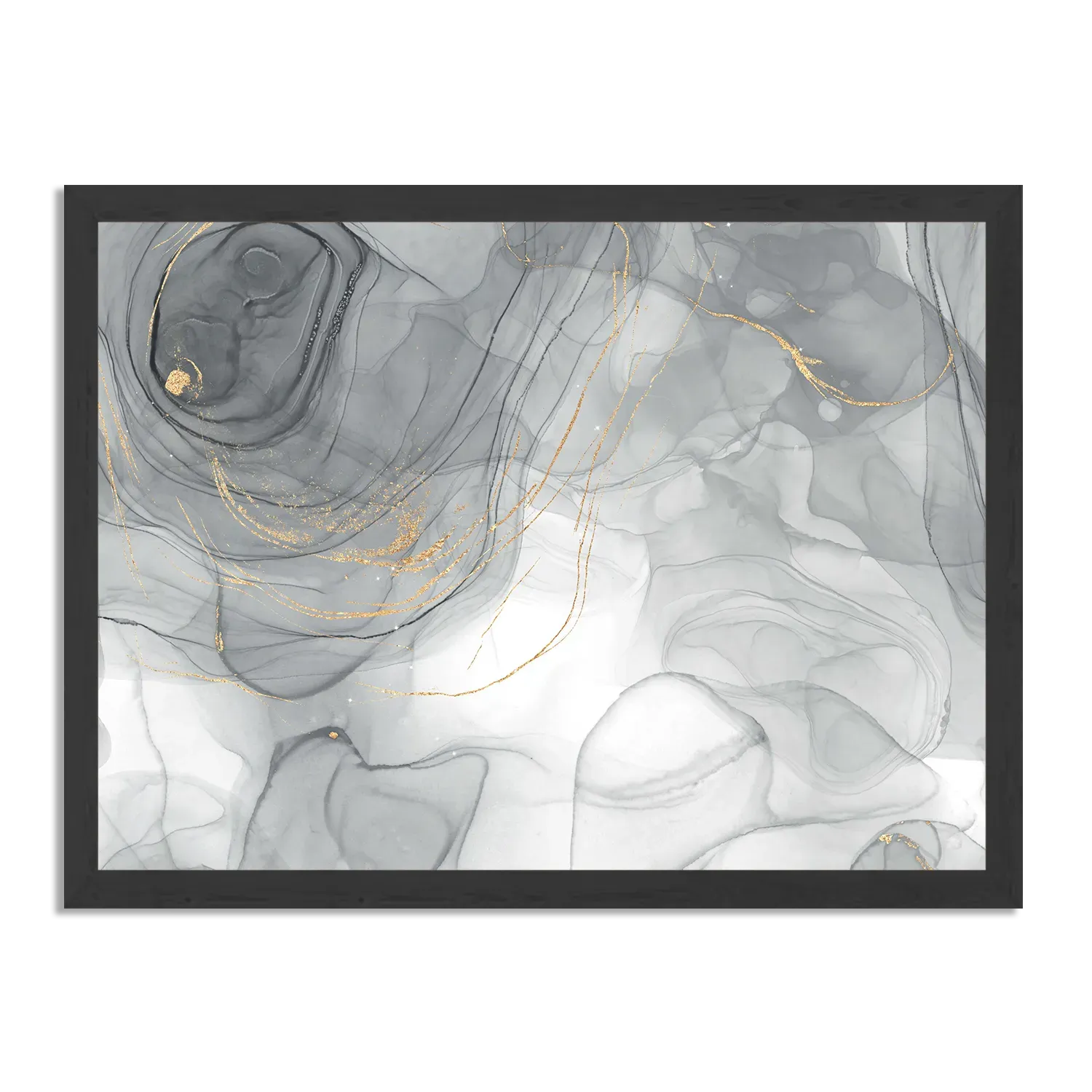 Poster Abstract Marmer Look Grijs met Goud 01 Rechthoek Horizontaal Met Lijst Template PBF 50 70 Horizontaal Marmer 7 1