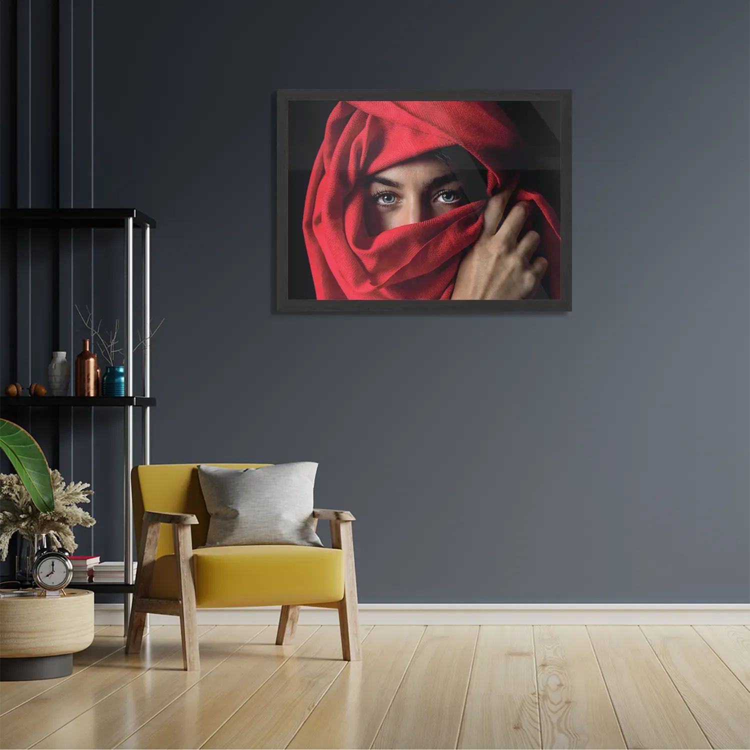 Template_PBF_50-70_Horizontaal_Mensen_1-2 Poster Jonge Arabische Vrouw Met Rode Hoofddoek Rechthoek Horizontaal Met Lijst Template PBF 50 70 Horizontaal Mensen 1 2