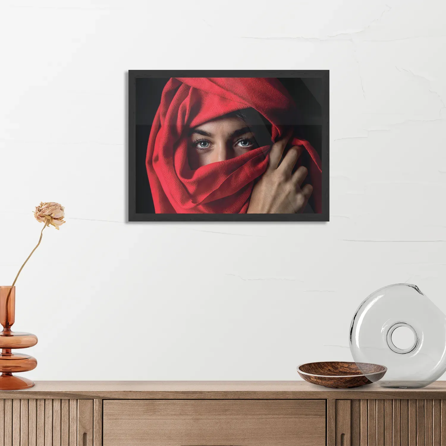 Template_PBF_50-70_Horizontaal_Mensen_1-3 Poster Jonge Arabische Vrouw Met Rode Hoofddoek Rechthoek Horizontaal Met Lijst Template PBF 50 70 Horizontaal Mensen 1 3