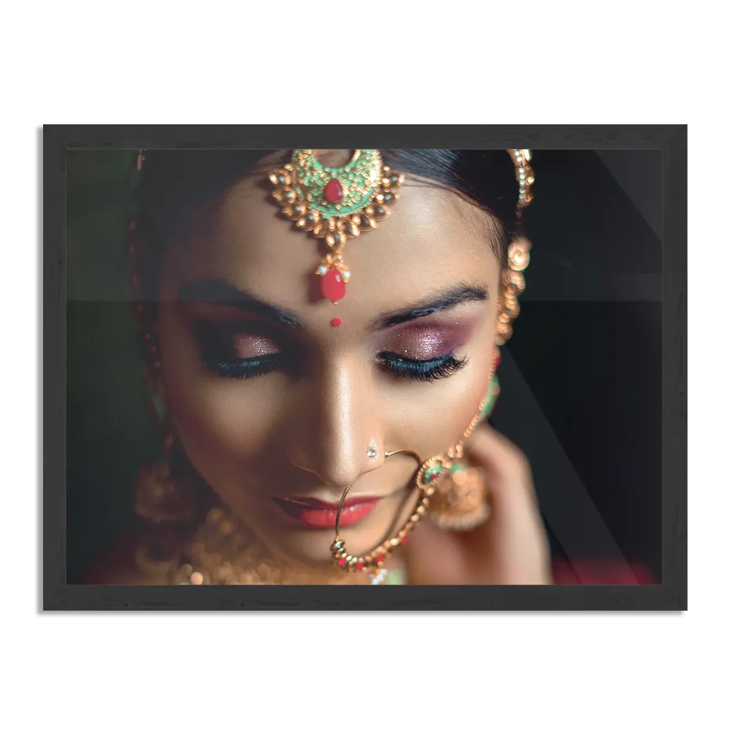 Poster Indiaanse Vrouw In Kostuum Rechthoek Horizontaal Met Lijst Template PBF 50 70 Horizontaal Mensen 21 1