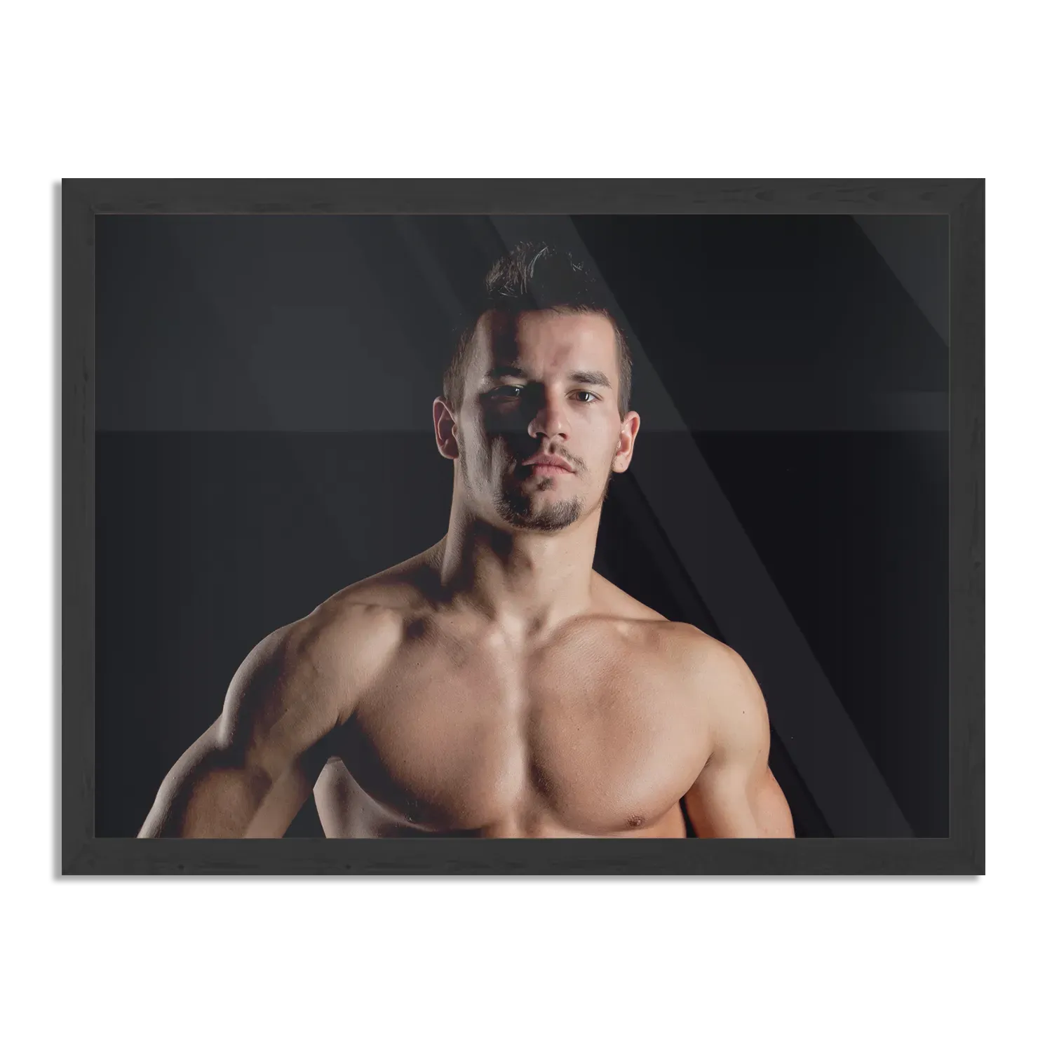 Poster Man Met Ontbloot Bovenlichaam Rechthoek Horizontaal Met Lijst Template PBF 50 70 Horizontaal Mensen 29 1