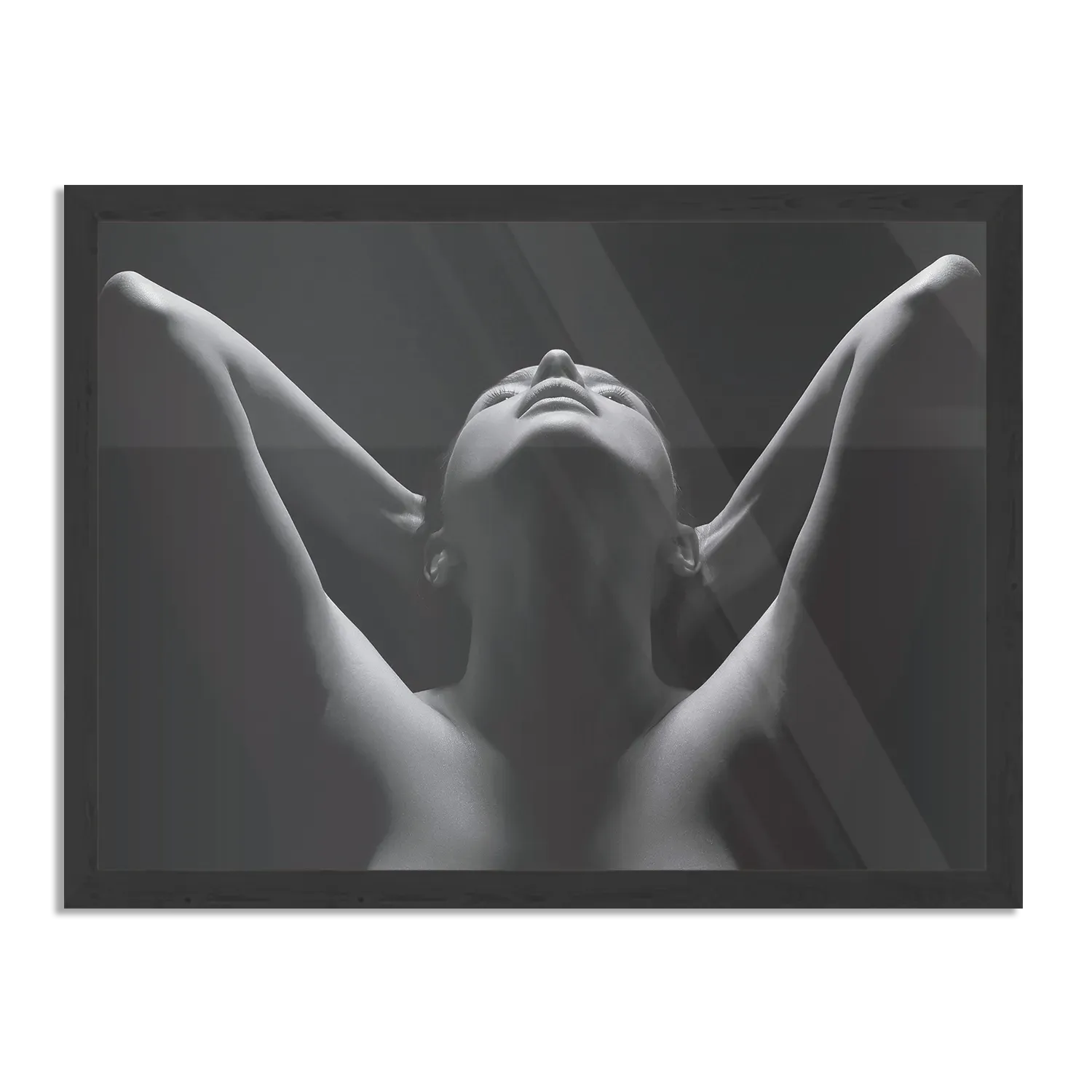 Poster Mooie Vrouw met ontbloot Bovenlichaam Rechthoek Horizontaal Met Lijst Template PBF 50 70 Horizontaal Mensen 30 1