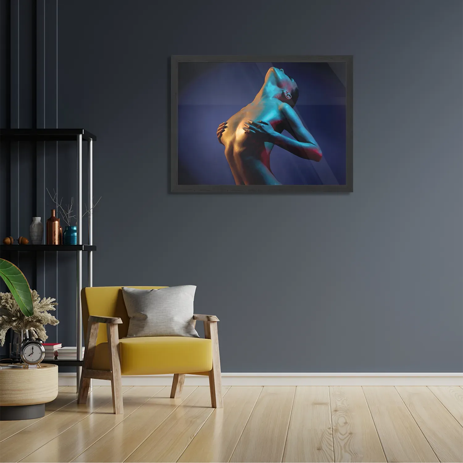 Poster Artistieke Mooie Vrouw Goud 01 Rechthoek Horizontaal Met Lijst Template PBF 50 70 Horizontaal Mensen 31 2