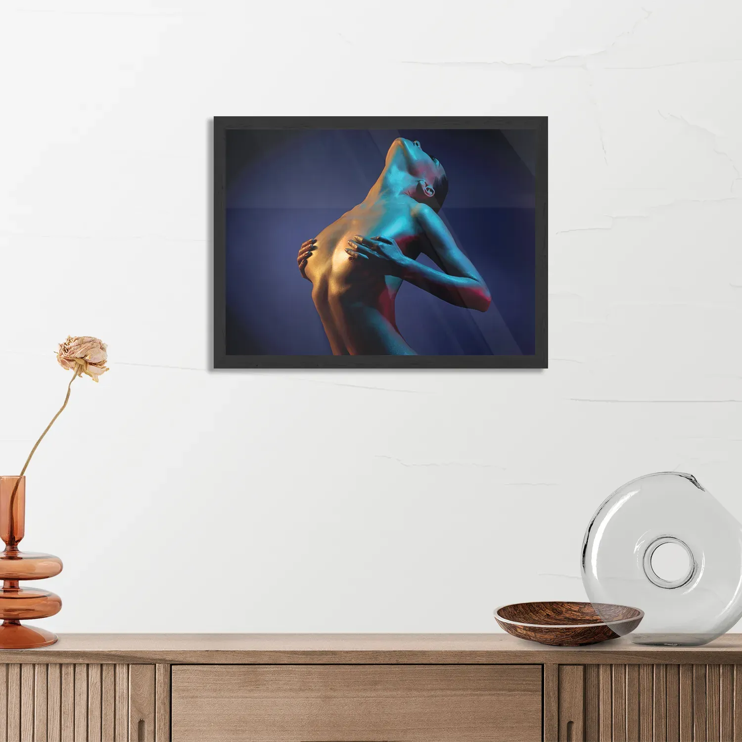 Poster Artistieke Mooie Vrouw Goud 01 Rechthoek Horizontaal Met Lijst Template PBF 50 70 Horizontaal Mensen 31 3