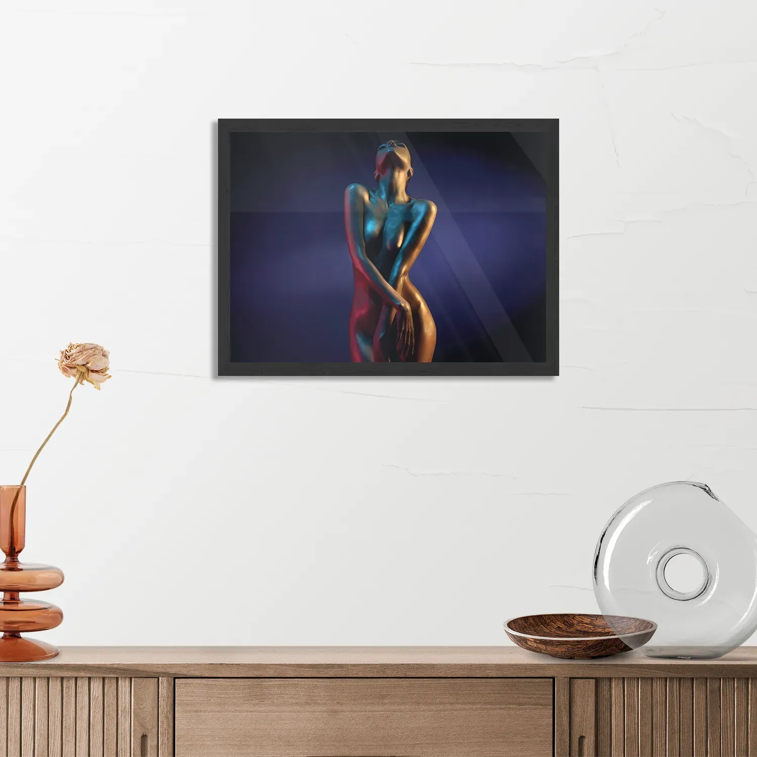 Poster Artistieke Mooie Vrouw Goud 02 Rechthoek Horizontaal Met Lijst Template PBF 50 70 Horizontaal Mensen 36 3