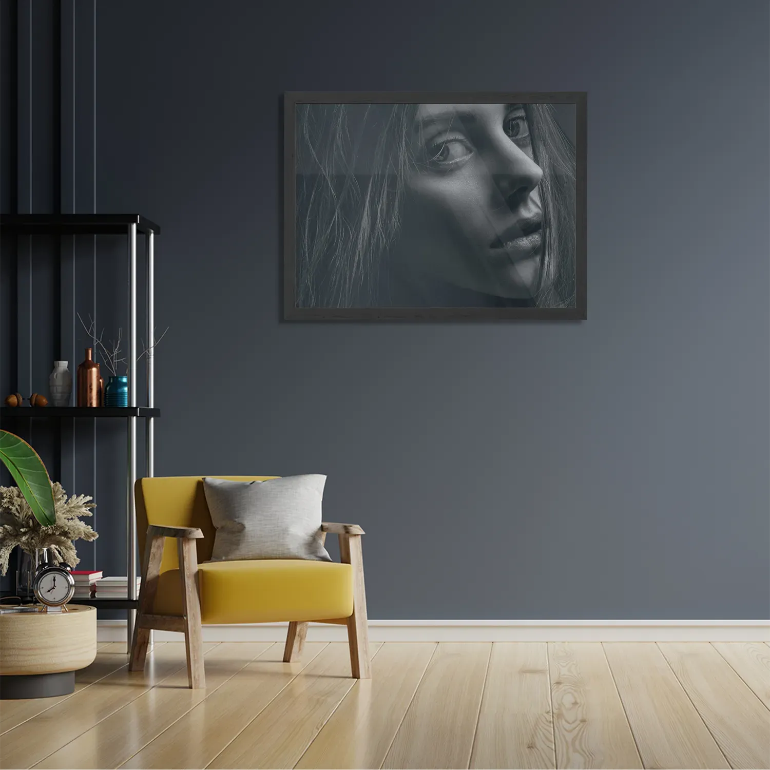 Poster Mooie Vrouw in Het Duister Rechthoek Horizontaal Met Lijst Template PBF 50 70 Horizontaal Mensen 5 2