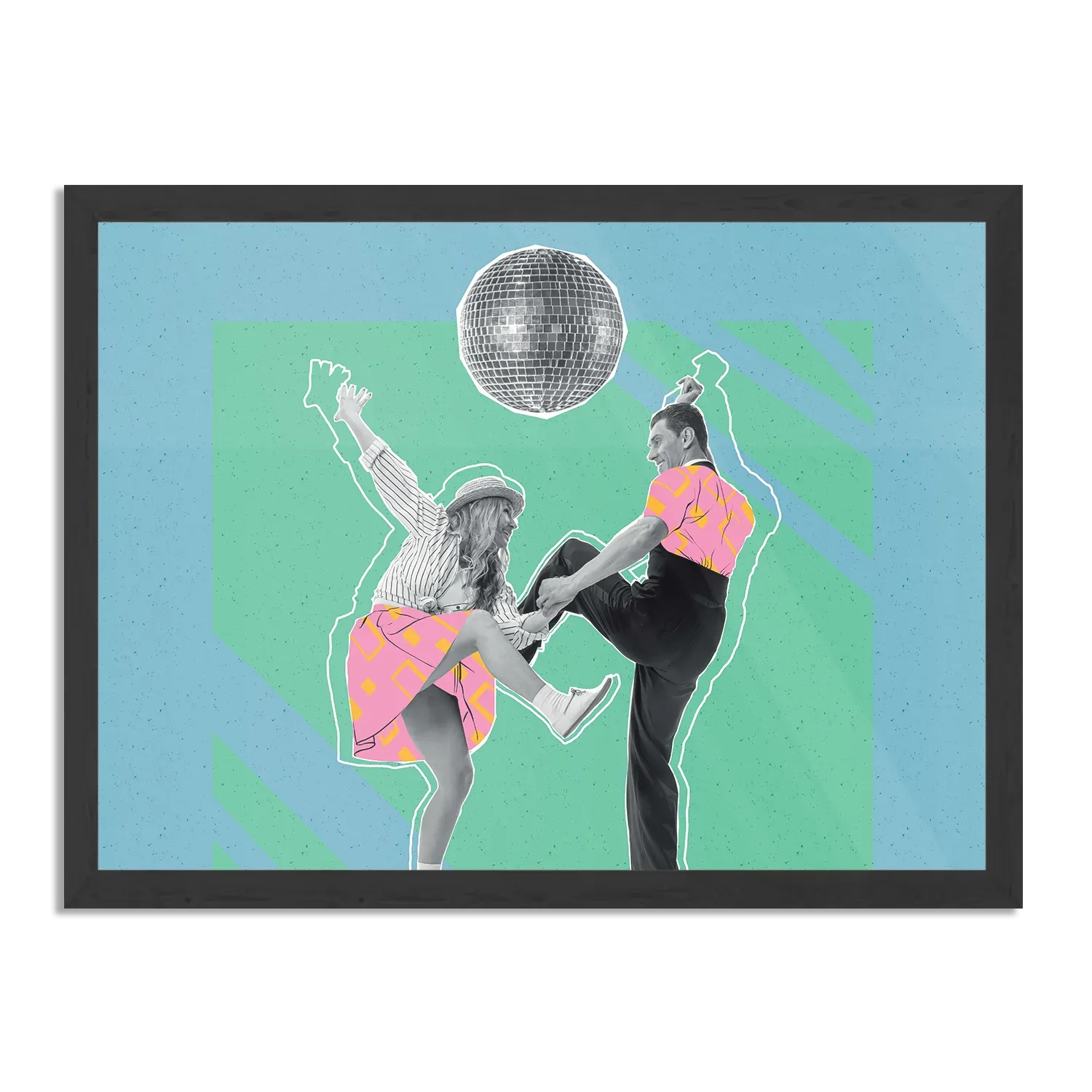 Poster The Dancing Disco Rechthoek Horizontaal Met Lijst Template PBF 50 70 Horizontaal Muziek 1 1