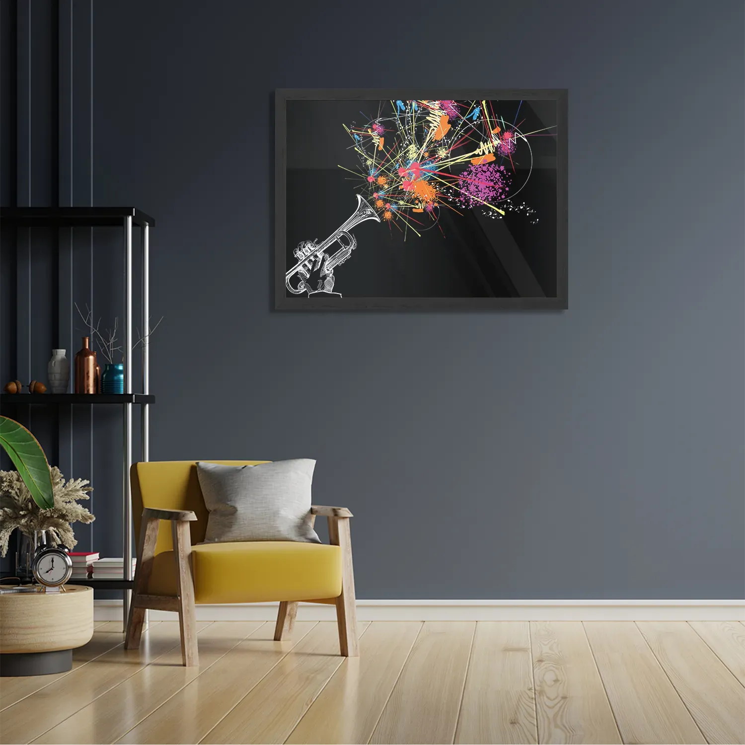 Poster Trompetter Rechthoek Horizontaal Met Lijst Template PBF 50 70 Horizontaal Muziek 12 2