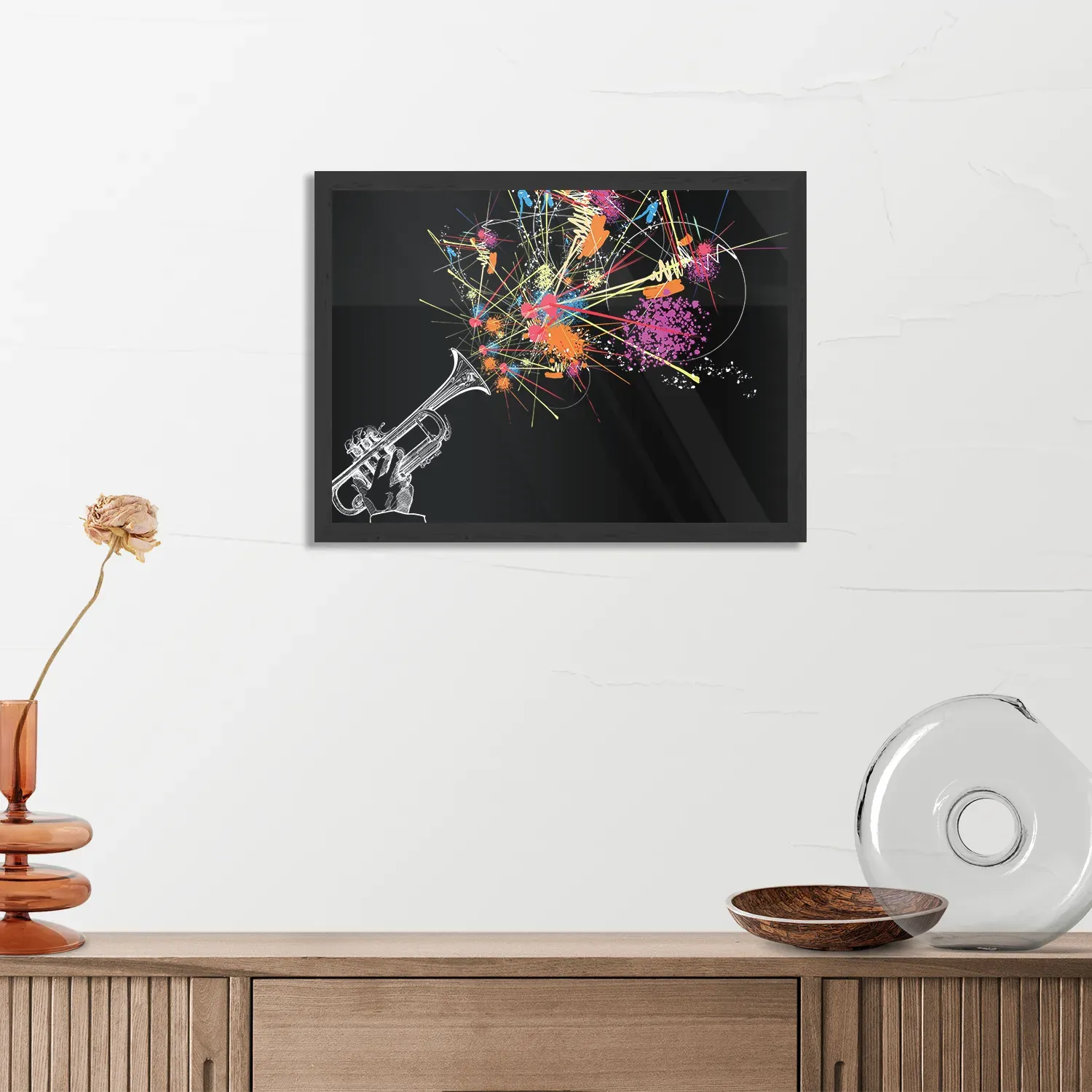 Poster Trompetter Rechthoek Horizontaal Met Lijst Template PBF 50 70 Horizontaal Muziek 12 3