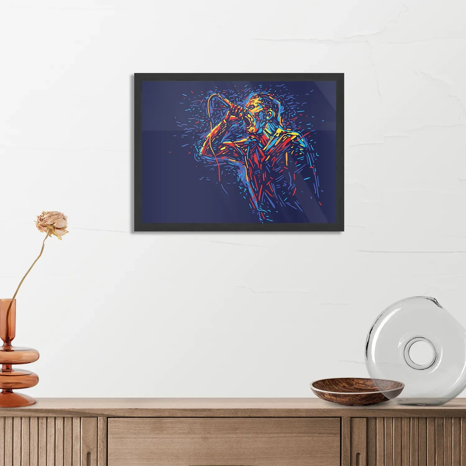 Poster Kleurrijke Zanger 01 Rechthoek Horizontaal Met Lijst Template PBF 50 70 Horizontaal Muziek 16 3