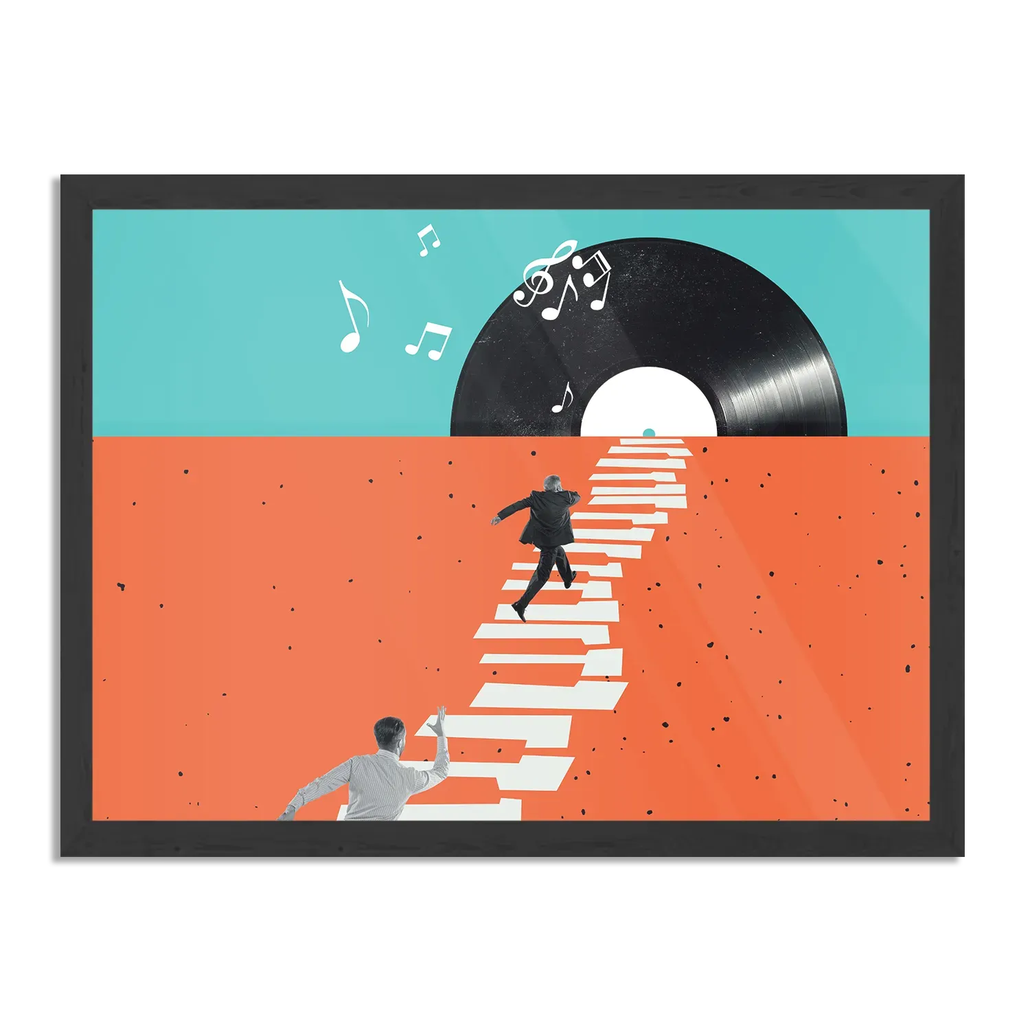 Poster The Piano Men Rechthoek Horizontaal Met Lijst Template PBF 50 70 Horizontaal Muziek 4 1