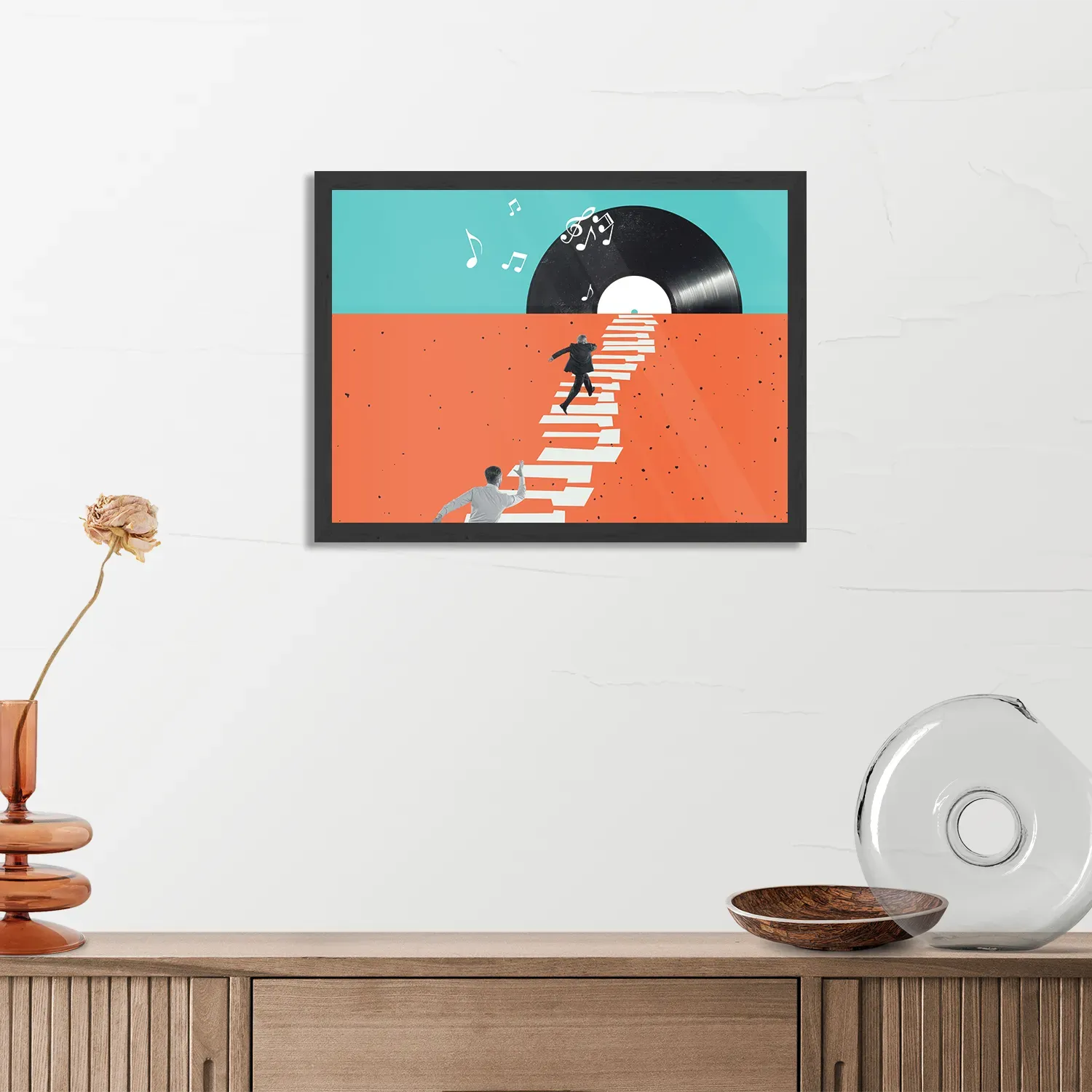 Poster The Piano Men Rechthoek Horizontaal Met Lijst Template PBF 50 70 Horizontaal Muziek 4 3