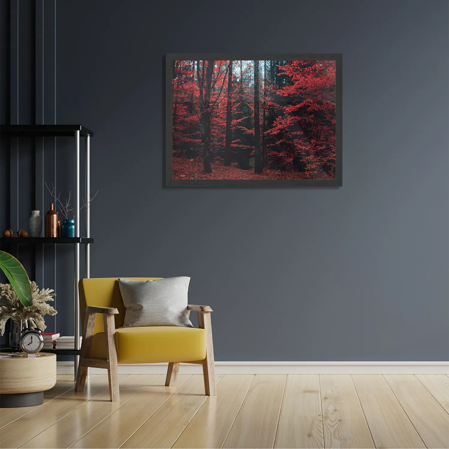 Poster Het rode bos Rechthoek Horizontaal Met Lijst Template PBF 50 70 Horizontaal Natuur 12 2