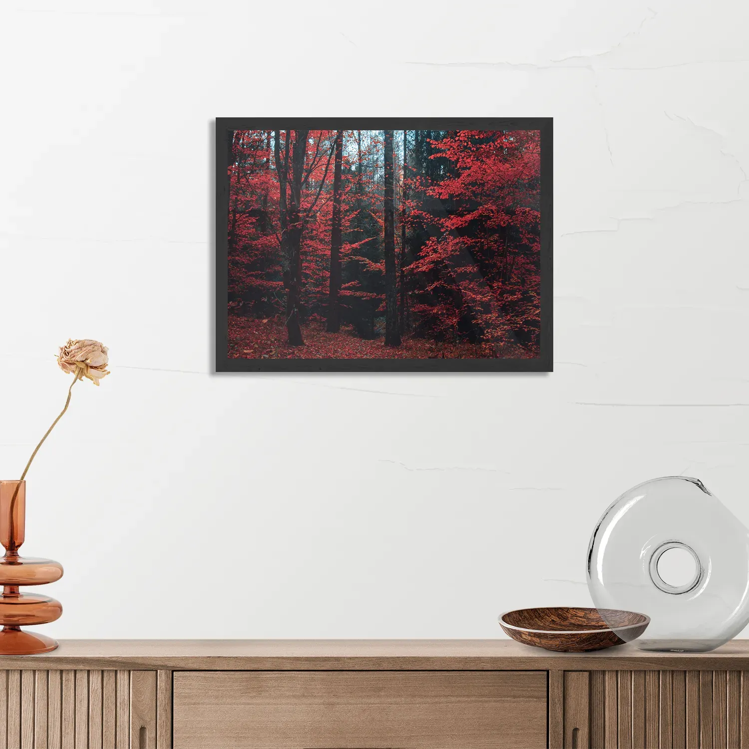 Poster Het rode bos Rechthoek Horizontaal Met Lijst Template PBF 50 70 Horizontaal Natuur 12 3