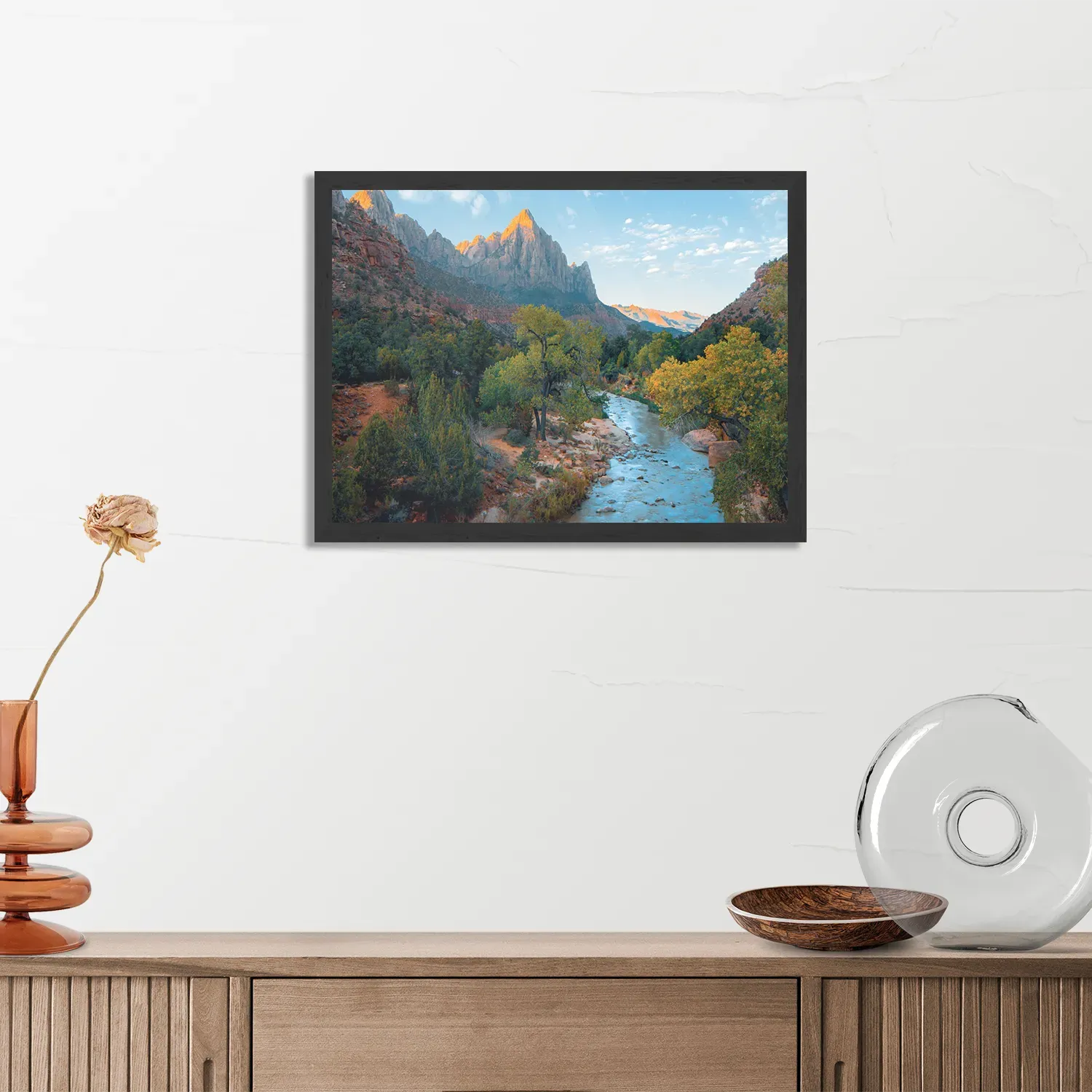 Poster De rivier van ZION Rechthoek Horizontaal Met Lijst Template PBF 50 70 Horizontaal Natuur 21 3