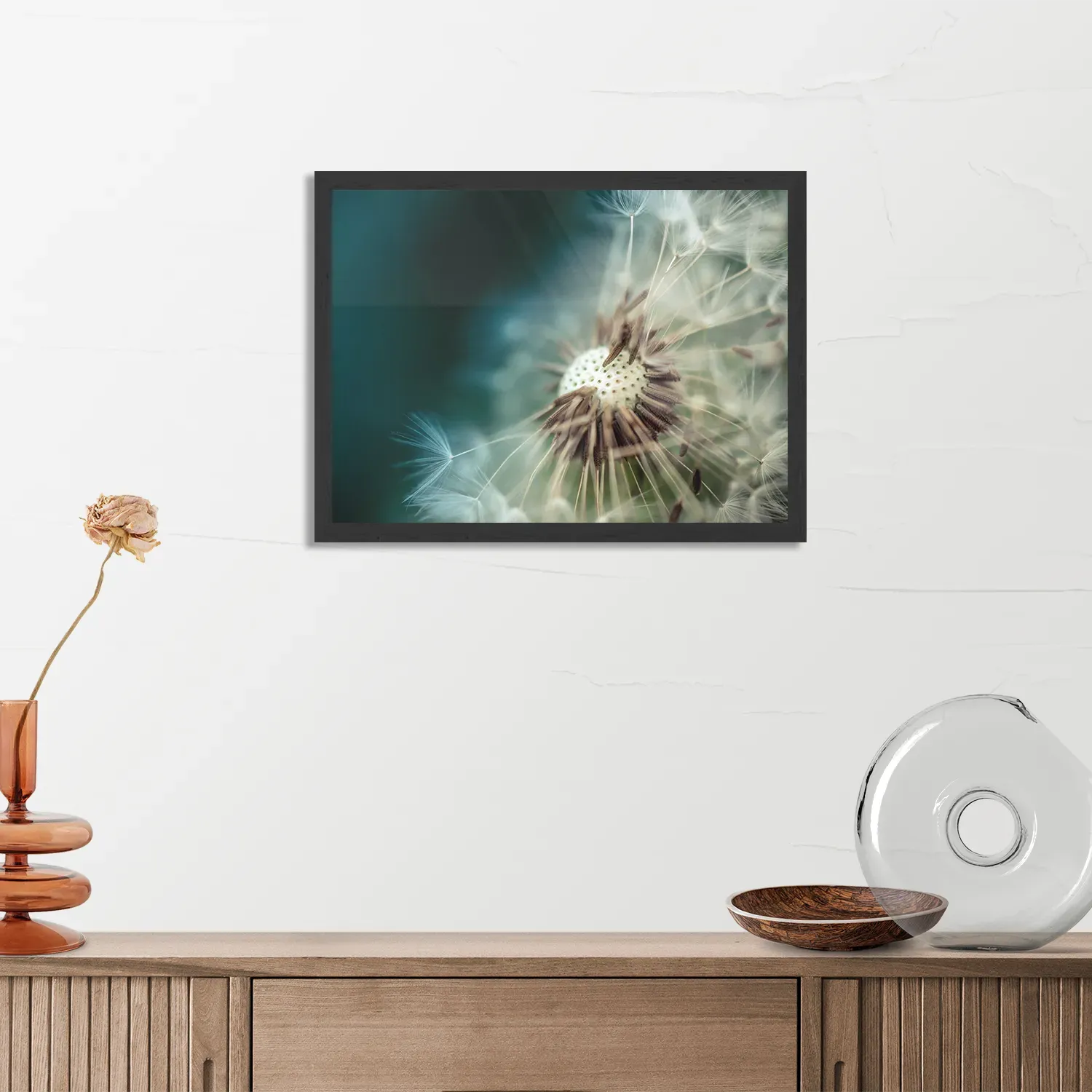Poster Paardenbloem pluis 2 Rechthoek Horizontaal Met Lijst Template PBF 50 70 Horizontaal Natuur 26 3