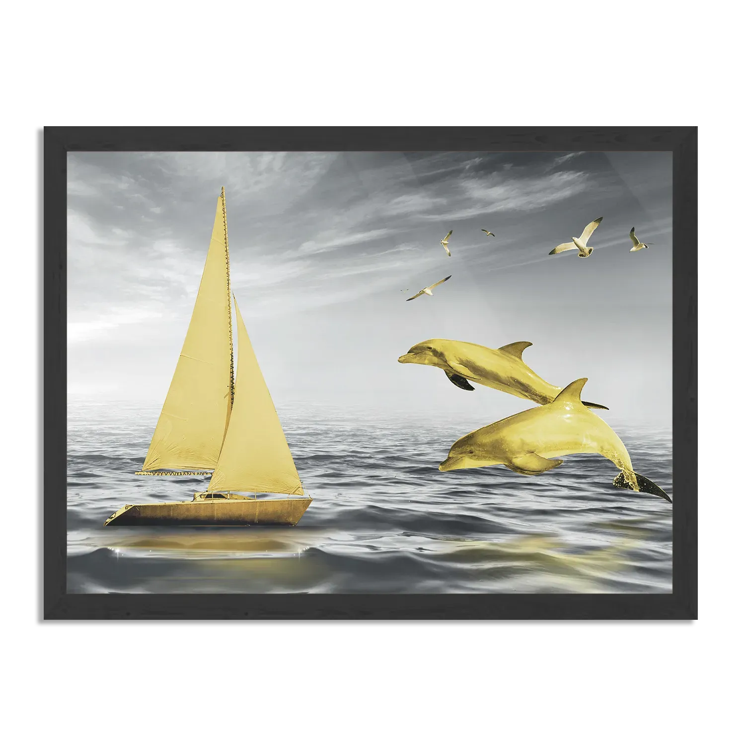 Poster Het gele bootje Rechthoek Horizontaal Met Lijst Template PBF 50 70 Horizontaal Natuur 33 1