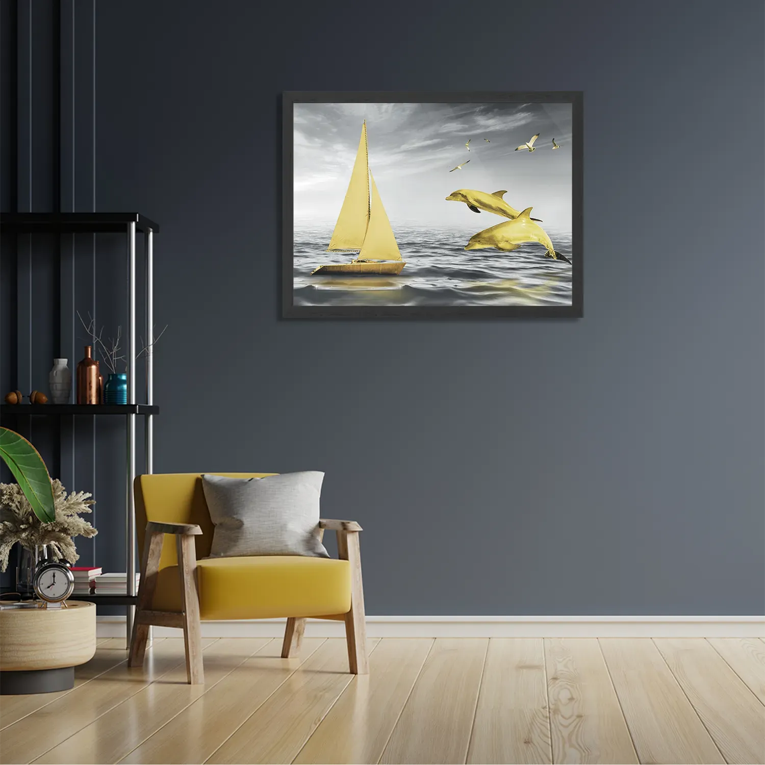 Poster Het gele bootje Rechthoek Horizontaal Met Lijst Template PBF 50 70 Horizontaal Natuur 33 2