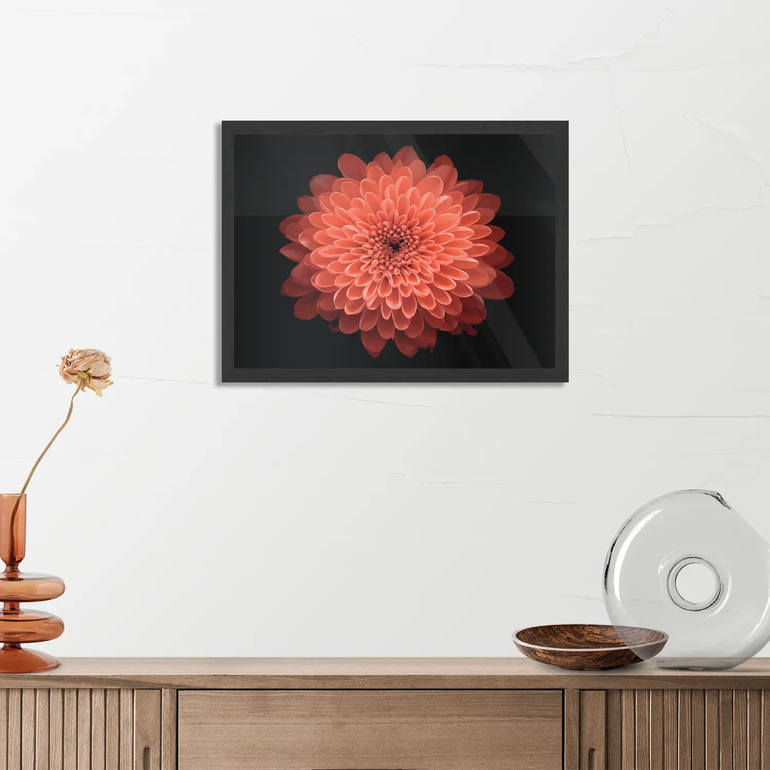 Poster Oranje Dahlia Rechthoek Horizontaal Met Lijst Template PBF 50 70 Horizontaal Natuur 53 3
