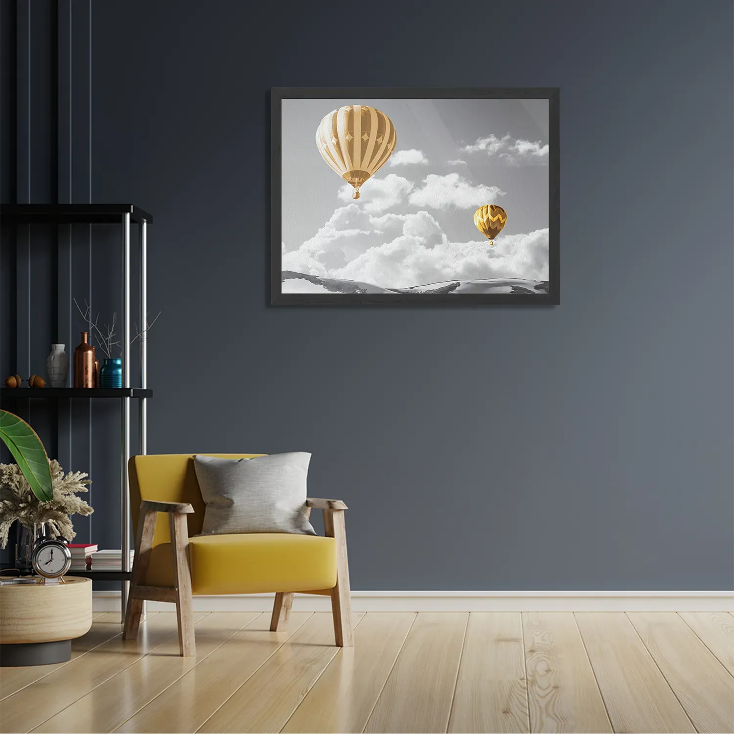 Poster De gele Ballon Rechthoek Horizontaal Met Lijst Template PBF 50 70 Horizontaal Natuur 6 2