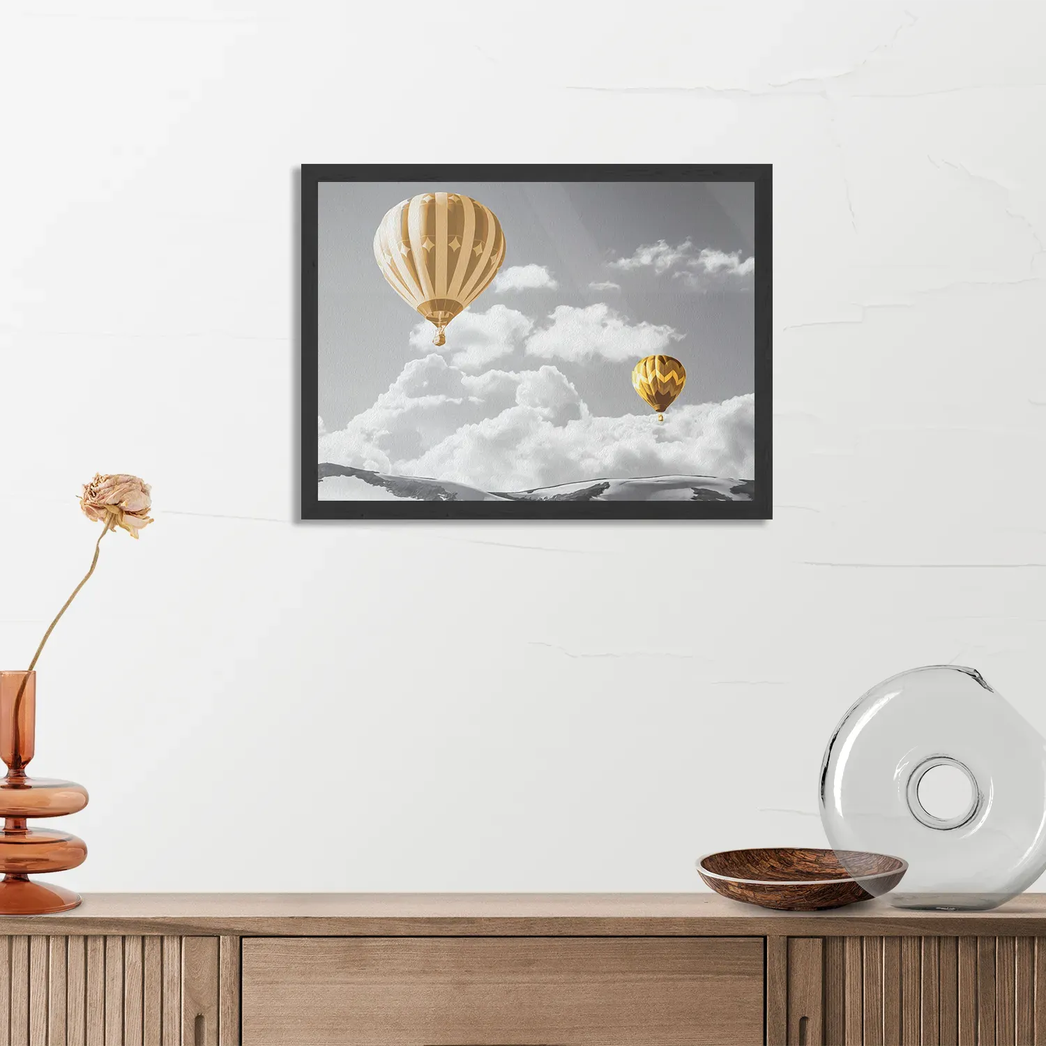 Poster De gele Ballon Rechthoek Horizontaal Met Lijst Template PBF 50 70 Horizontaal Natuur 6 3