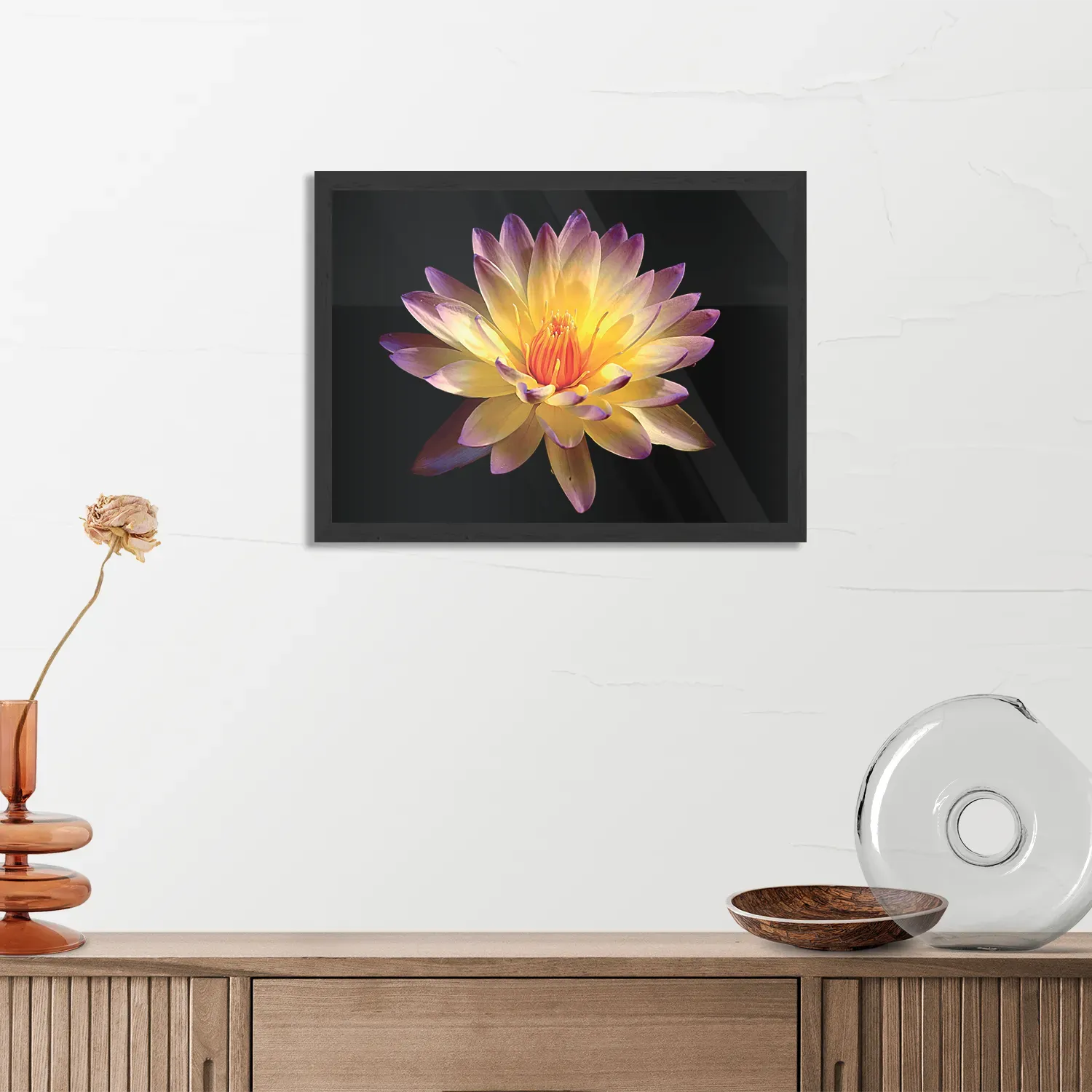 Poster Paarse Gele Dahlia Rechthoek Horizontaal Met Lijst Template PBF 50 70 Horizontaal Natuur 60 3