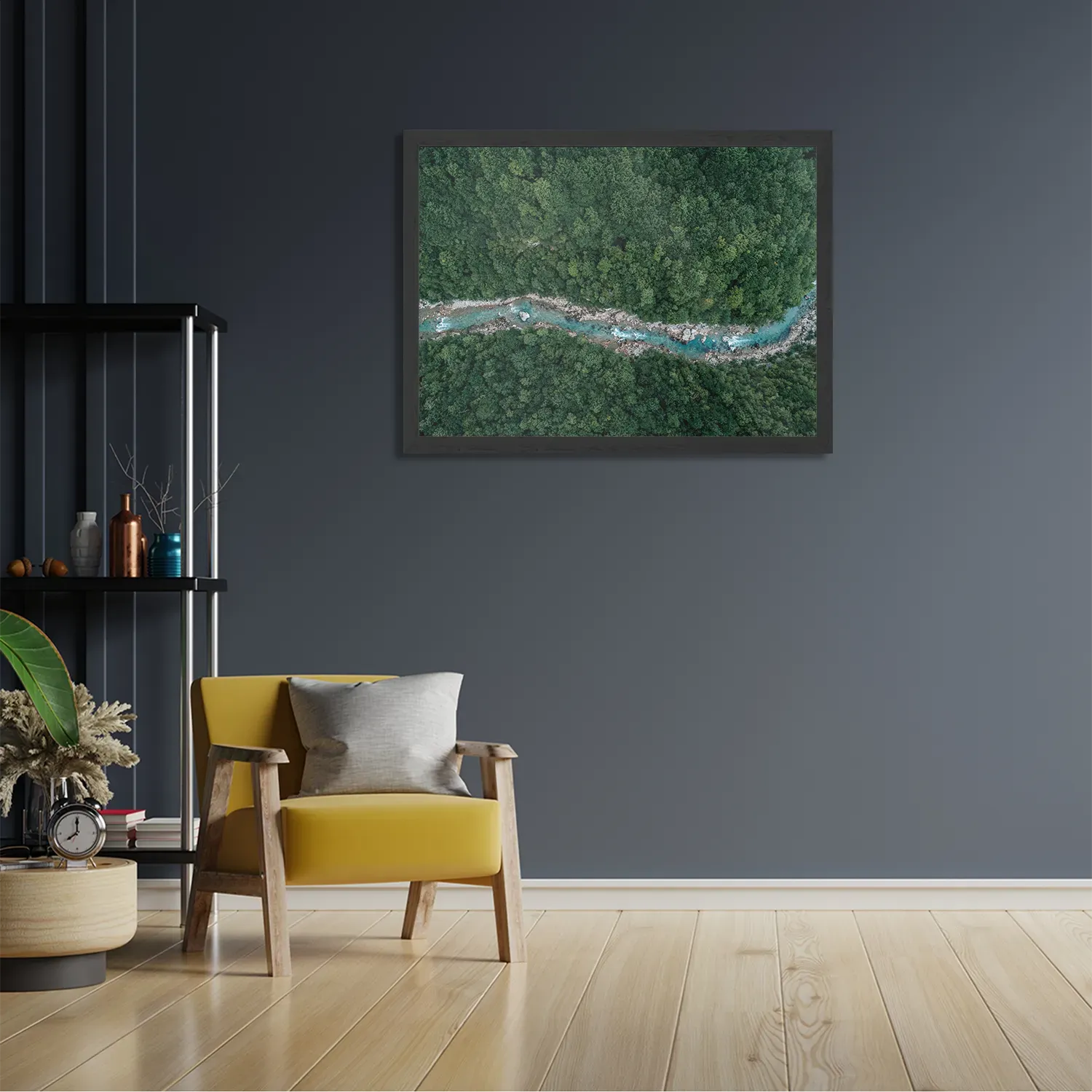 Poster Ruige rivier door bos Rechthoek Horizontaal Met Lijst Template PBF 50 70 Horizontaal Natuur 65 2